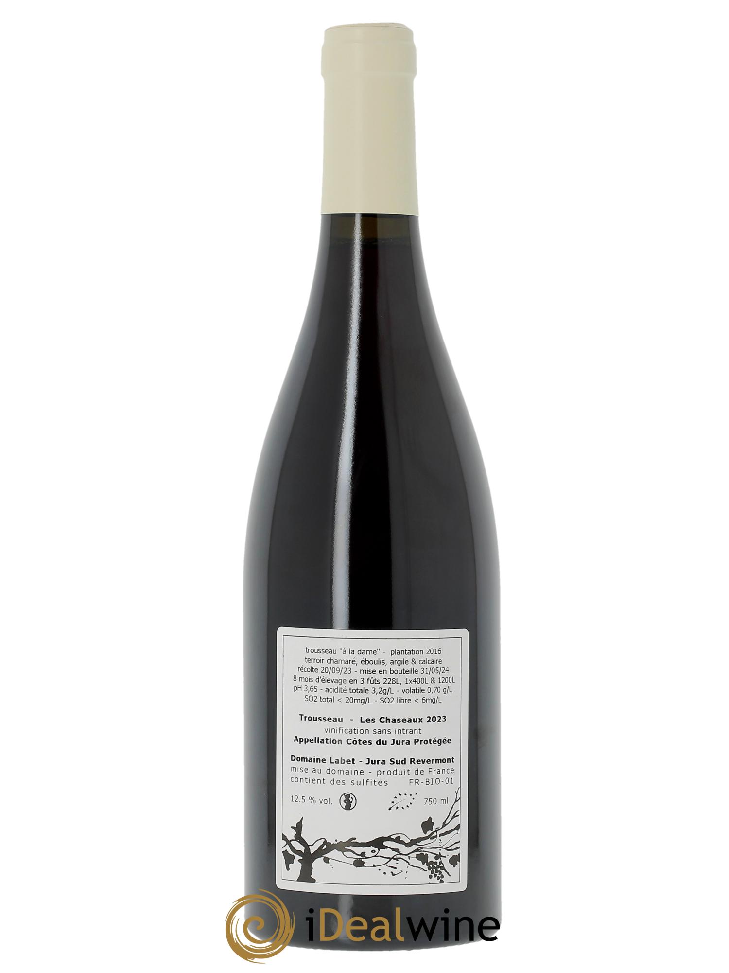 Côtes du Jura Trousseau Les Chaseaux Romain - Julien - Charline Labet 2023 - Lot de 1 bouteille - 1