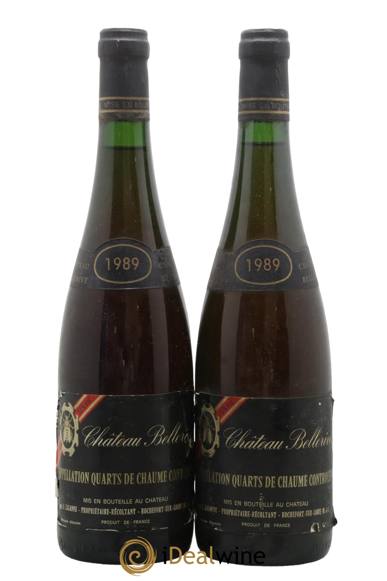 Quarts de Chaume Château Bellerive 1989 - Lotto di 2 bottiglie - 0