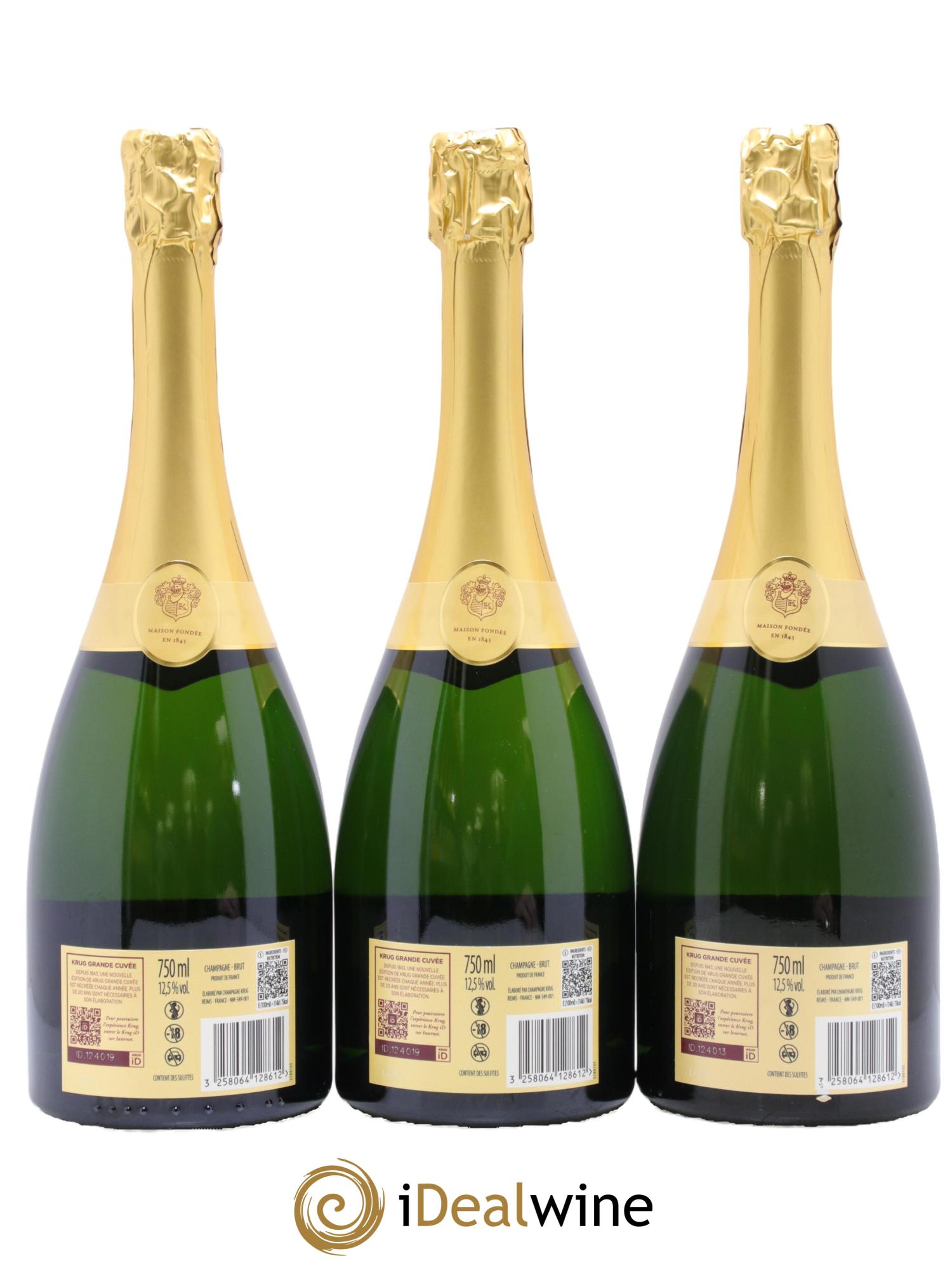 Grande Cuvée Brut - 173ème édition Krug - Lot of 3 bottles - 1