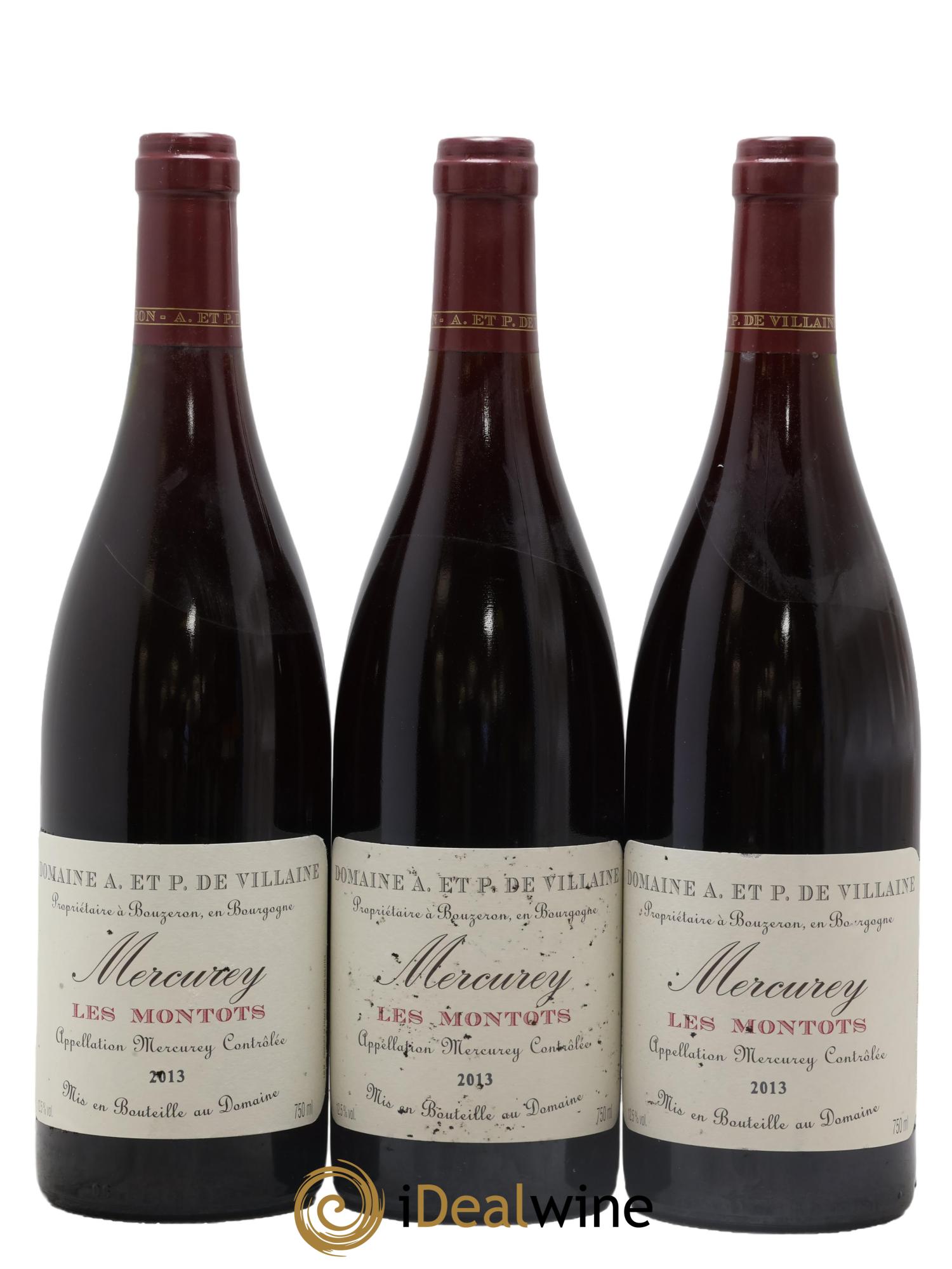 Mercurey 1er Cru Les Montots A. Et P. De Villaine 2013 - Lot de 3 bouteilles - 0
