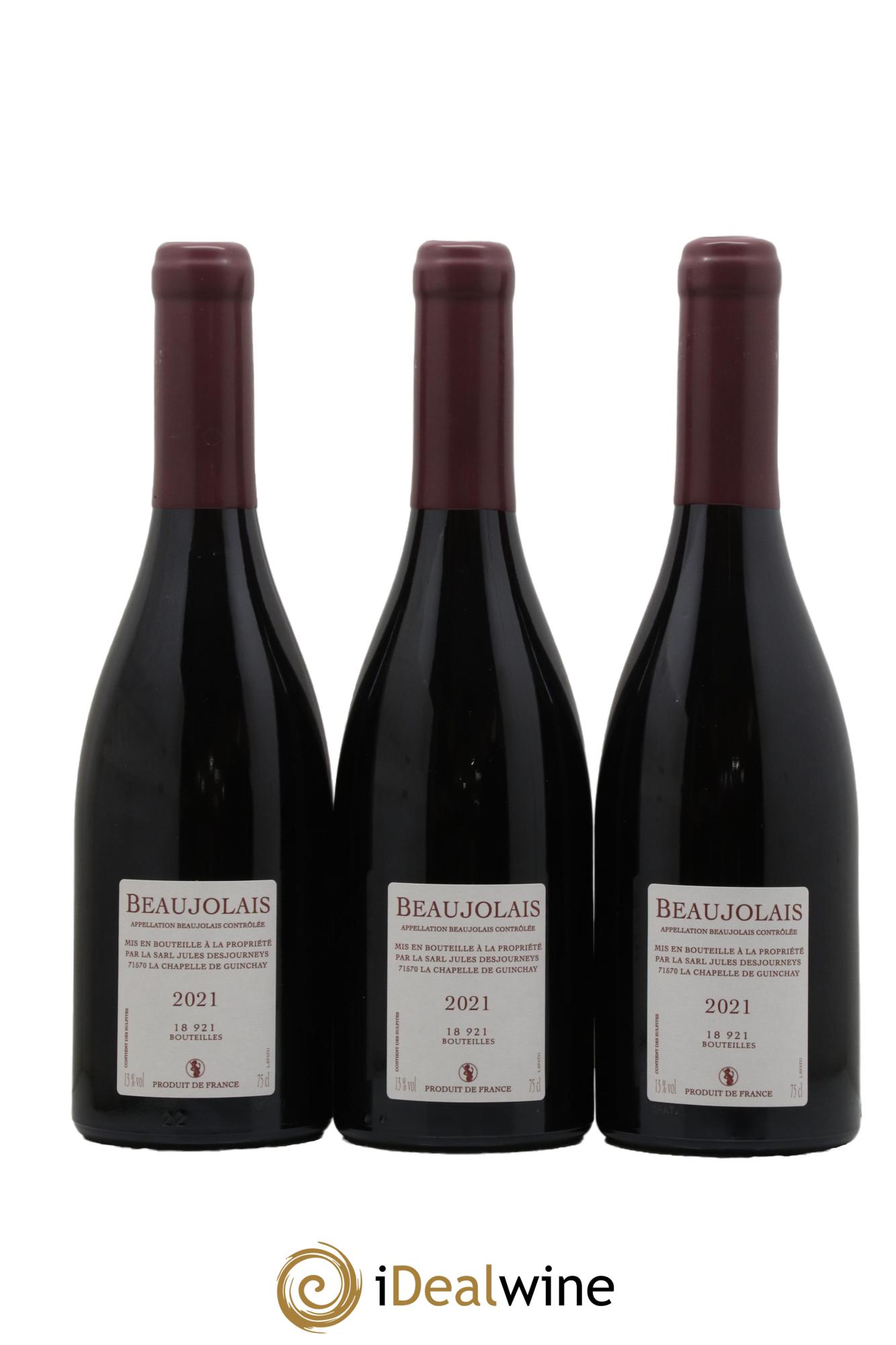 Beaujolais Jules Desjourneys 2021 - Lot de 3 bouteilles - 1