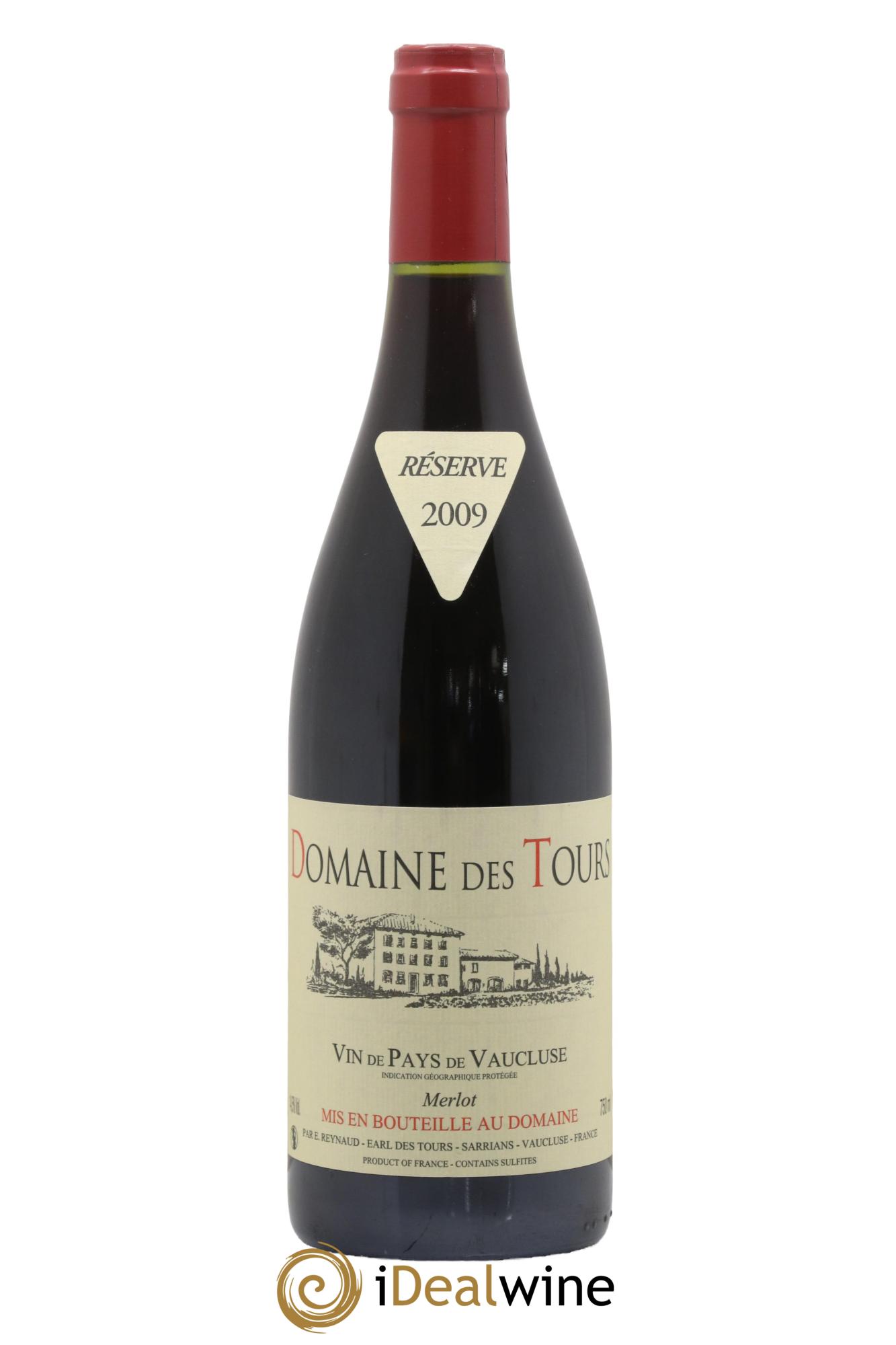 Vaucluse Domaine des Tours Merlot Emmanuel Reynaud 2009 - Lot de 1 bouteille - 0