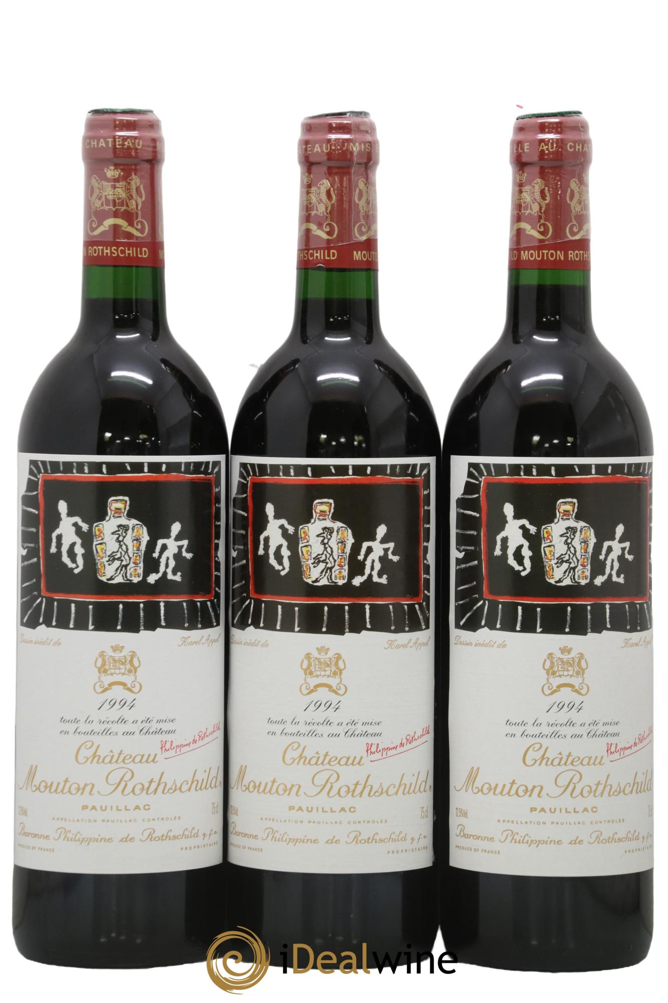 Château Mouton Rothschild 1er Grand Cru Classé 1994 - Lot de 3 bouteilles - 0