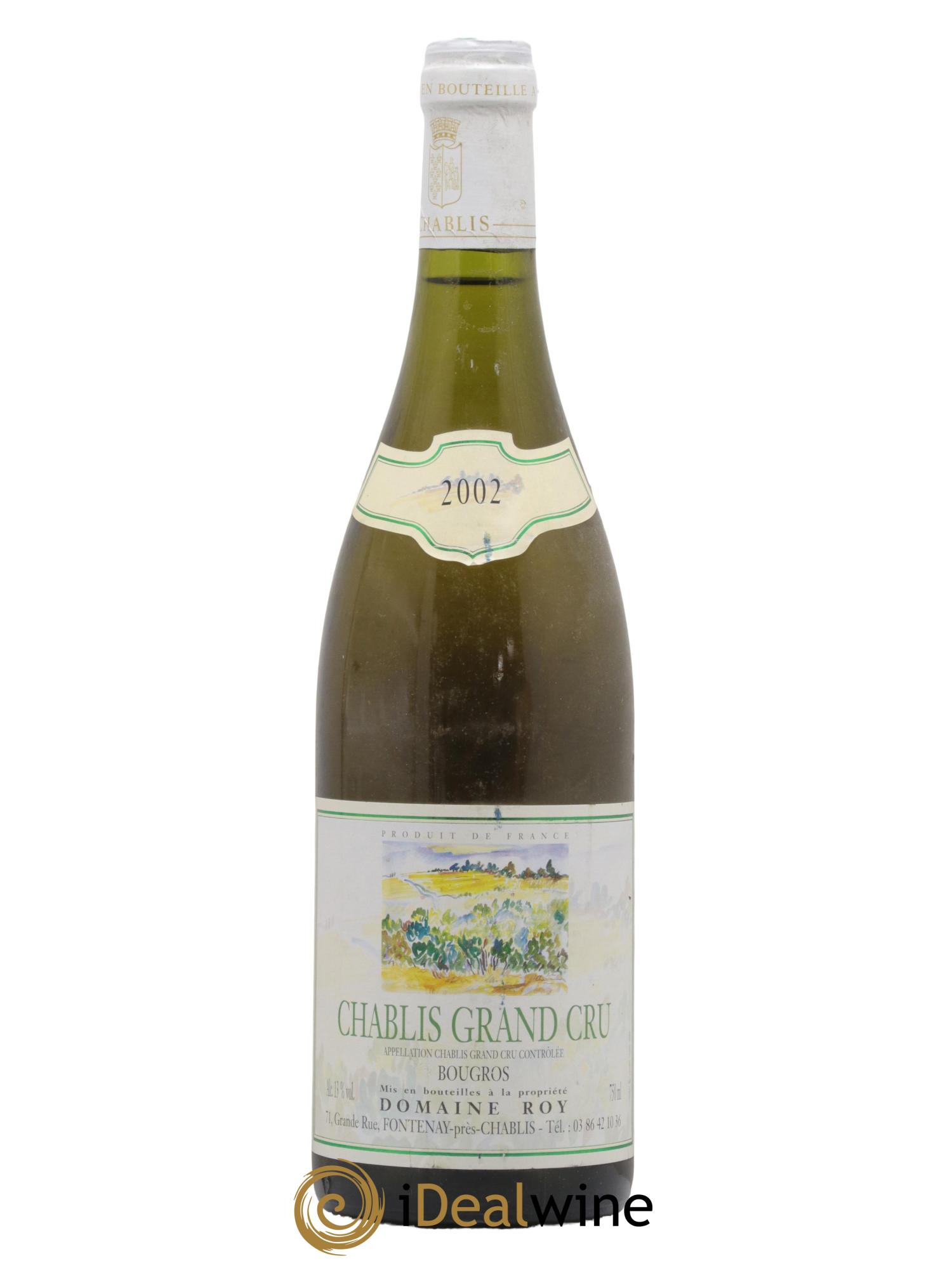 Chablis Grand Cru Bougros Domaine Roy 2002 - Lot de 1 bouteille - 0