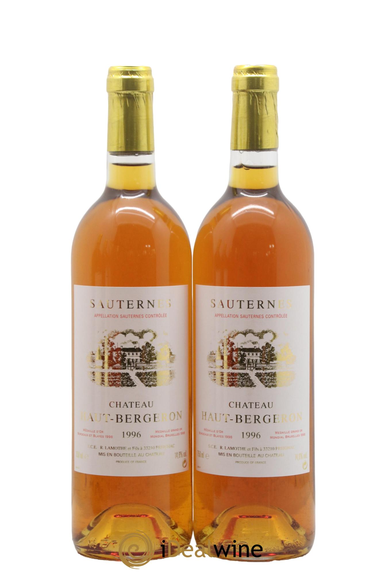 Château Haut-Bergeron 1996 - Lot de 2 bouteilles - 0