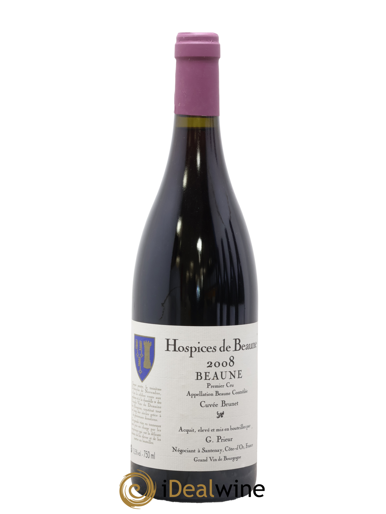 Beaune Cuvée Brunet G Prieur Hospices de Beaune 2008 - Lot of 1 bottle - 0