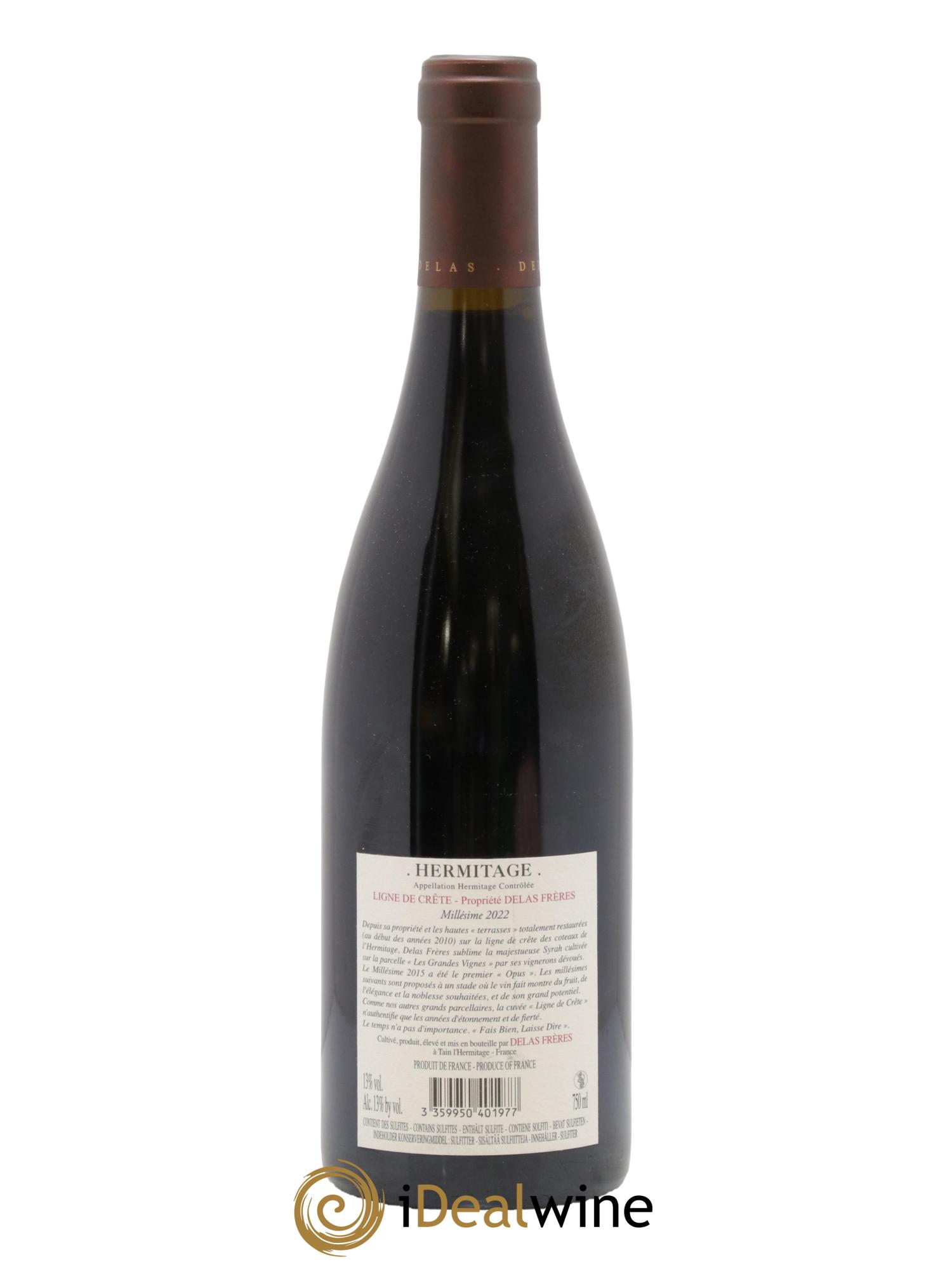 Hermitage Ligne de Crête Les Grandes Vignes Delas Frères 2022 - Lot de 1 bouteille - 1