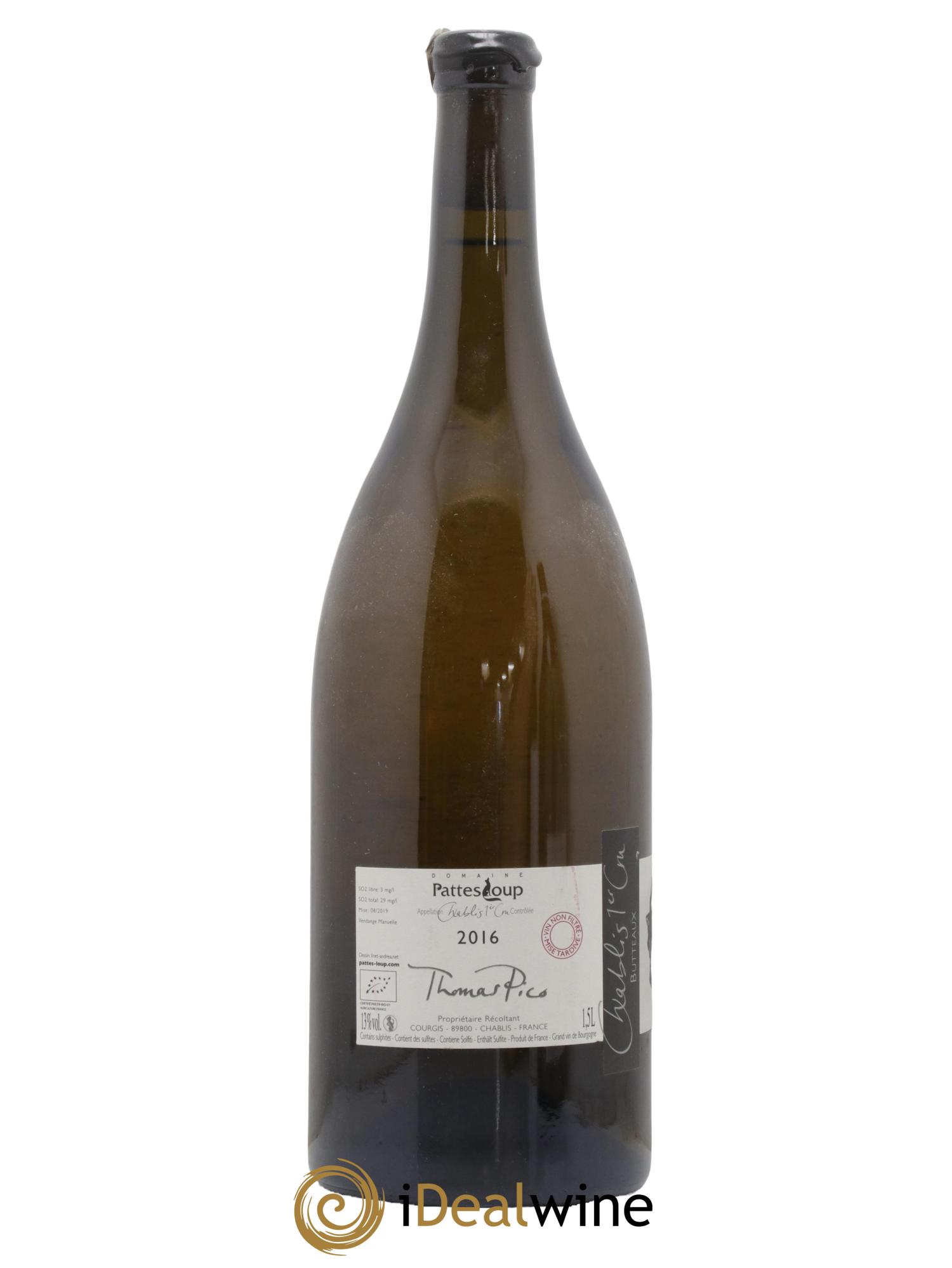 Chablis 1er Cru Butteaux Pattes Loup (Domaine) 2016 - Lot de 1 magnum - 1