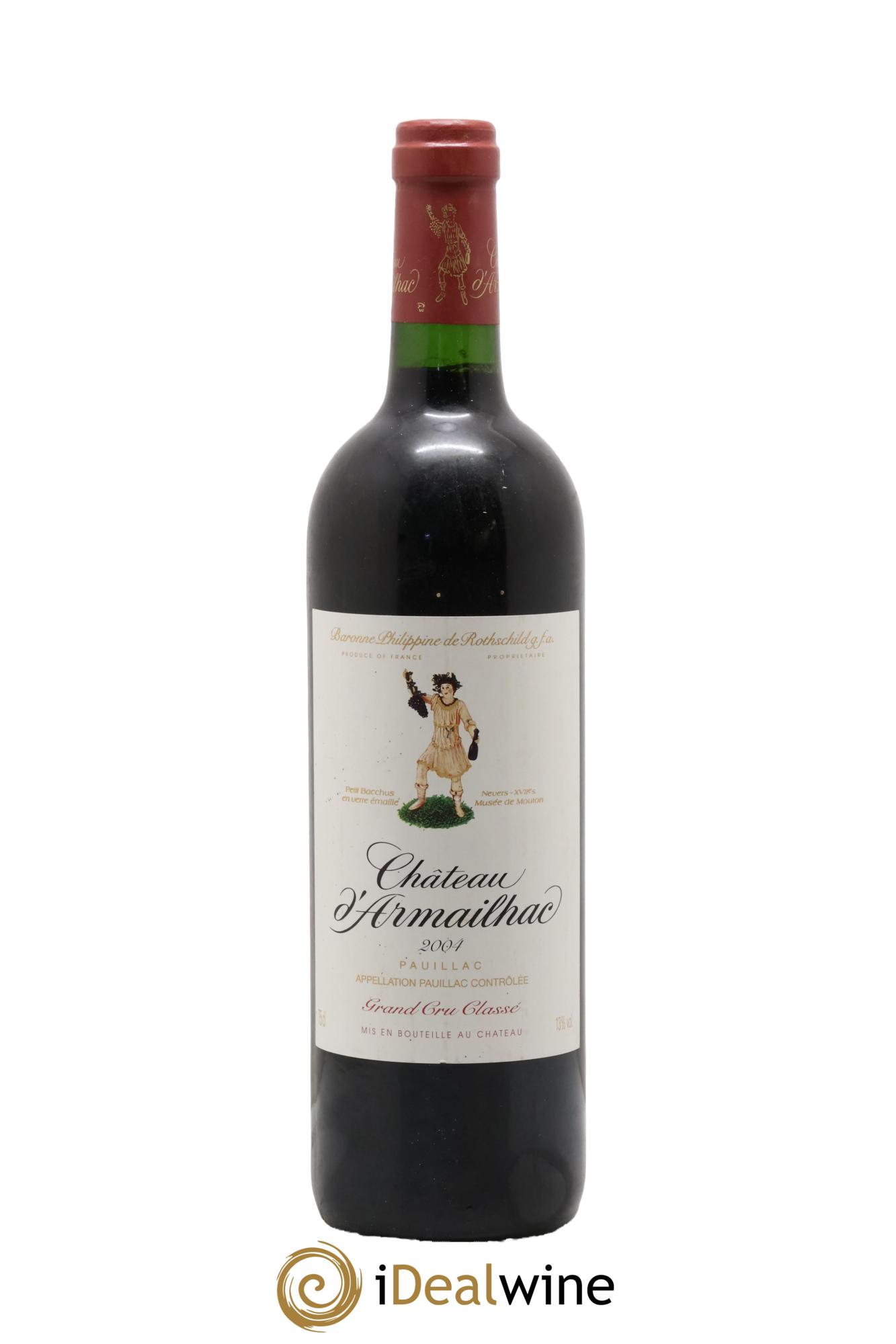 Château d' Armailhac - Mouton Baron(ne) Philippe 5ème Grand Cru Classé 2004 - Lot de 1 bouteille - 0