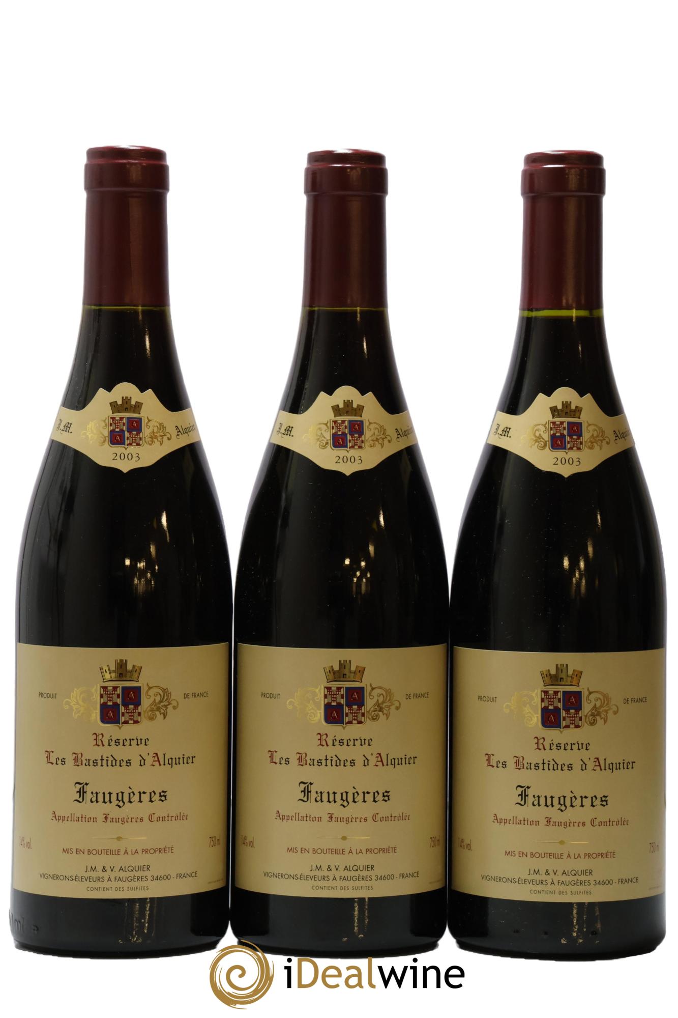 Faugères Domaine Jean-Michel Alquier  Les Bastides d'Alquier Réserve 2003 - Posten von 3 Flaschen - 0