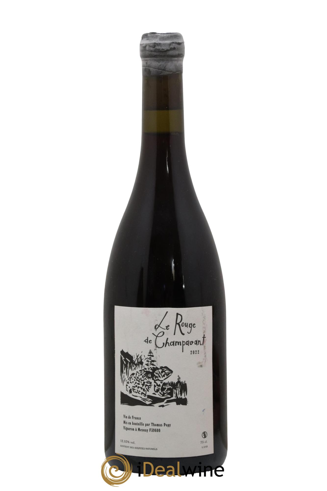 Vin de France Le Rouge de Champavant Thomas Popy 2022 - Posten von 1 Flasche - 0