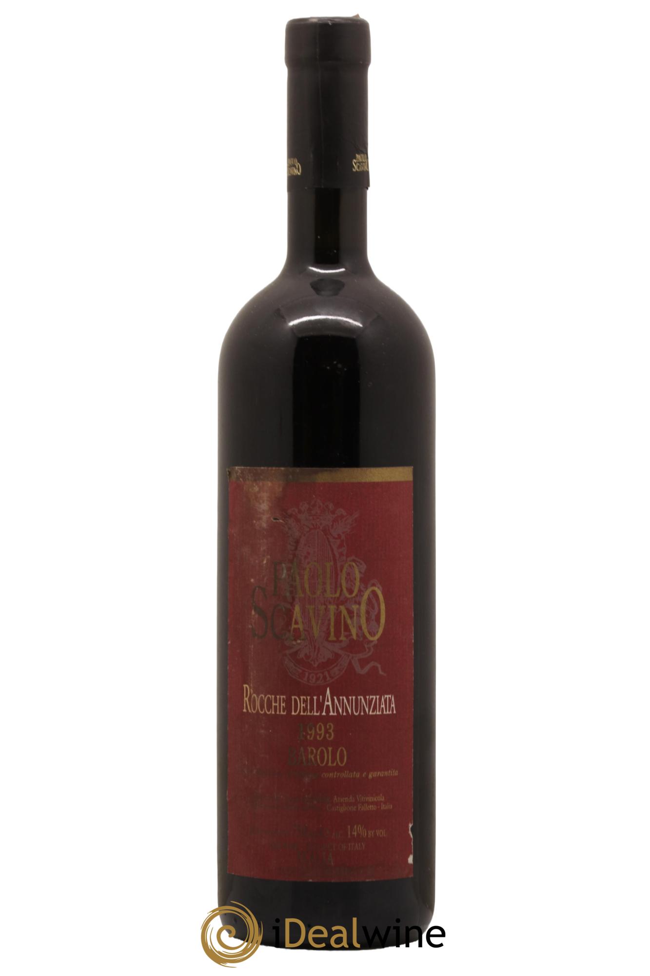 Barolo Rocche Del Annunziata Paolo Scavino 1993 - Lot de 1 bouteille - 0
