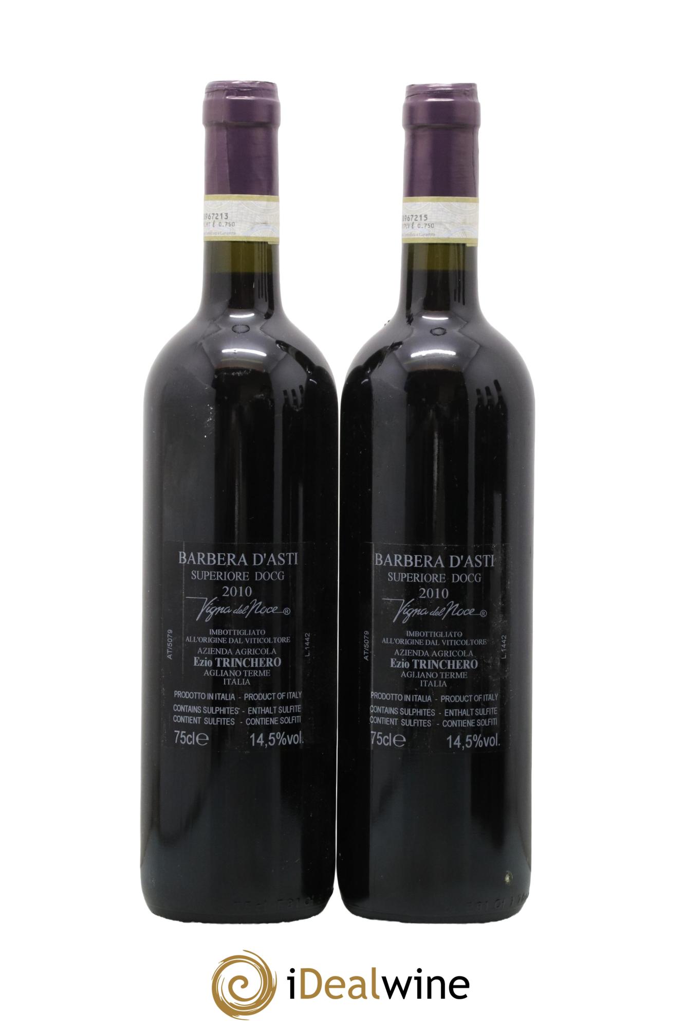 Piémont Barbera d'Asti Vigna del Noce Trinchero 2010 - Lot de 2 bouteilles - 1