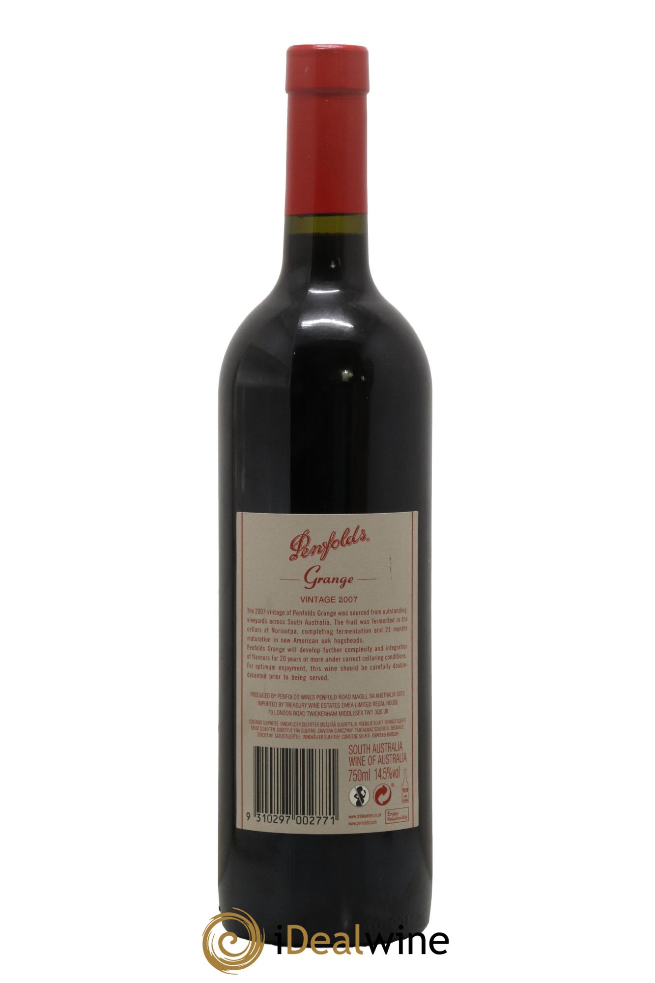 South Australia Penfolds Wines Grange Bin 95 2007 - Lot de 1 bouteille - 1