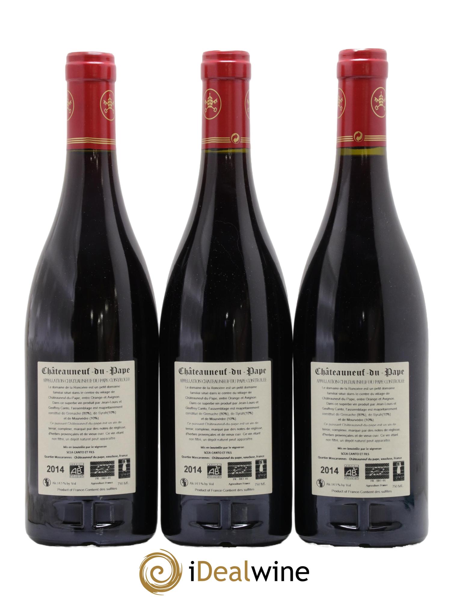 Châteauneuf-du-Pape Château de la Roncière 2014 - Posten von 3 Flaschen - 1