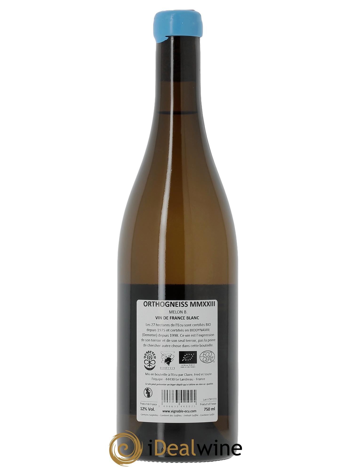 Vin de France (anciennement Muscadet-Sèvre-et-Maine) Orthogneiss Domaine de L'Ecu  2023 - Lot of 1 bottle - 1