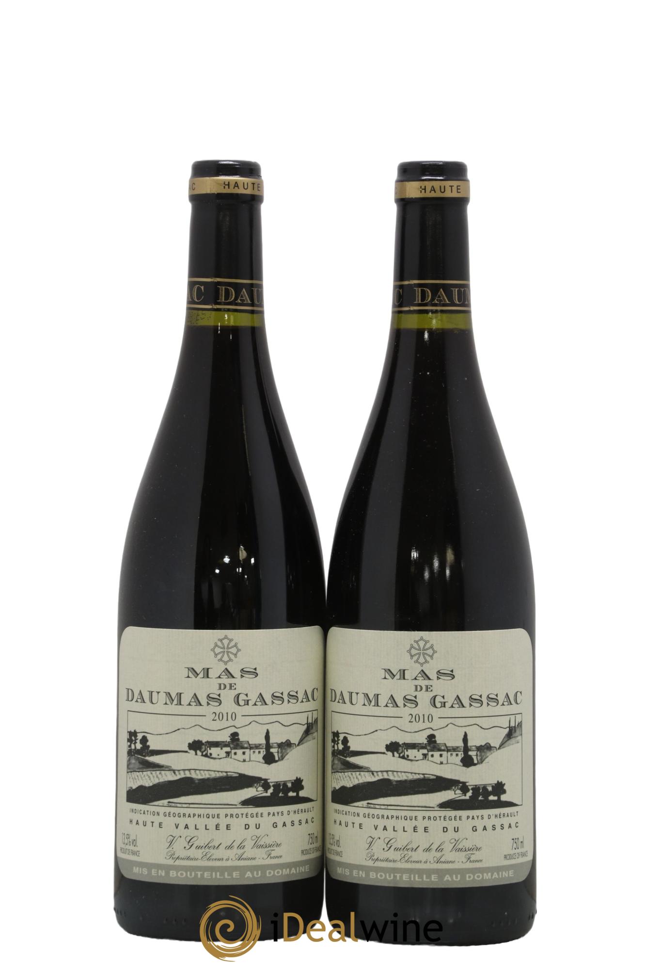 IGP St Guilhem-le-Désert - Cité d'Aniane Mas Daumas Gassac Famille Guibert de La Vaissière 2010 - Posten von 2 Flaschen - 0