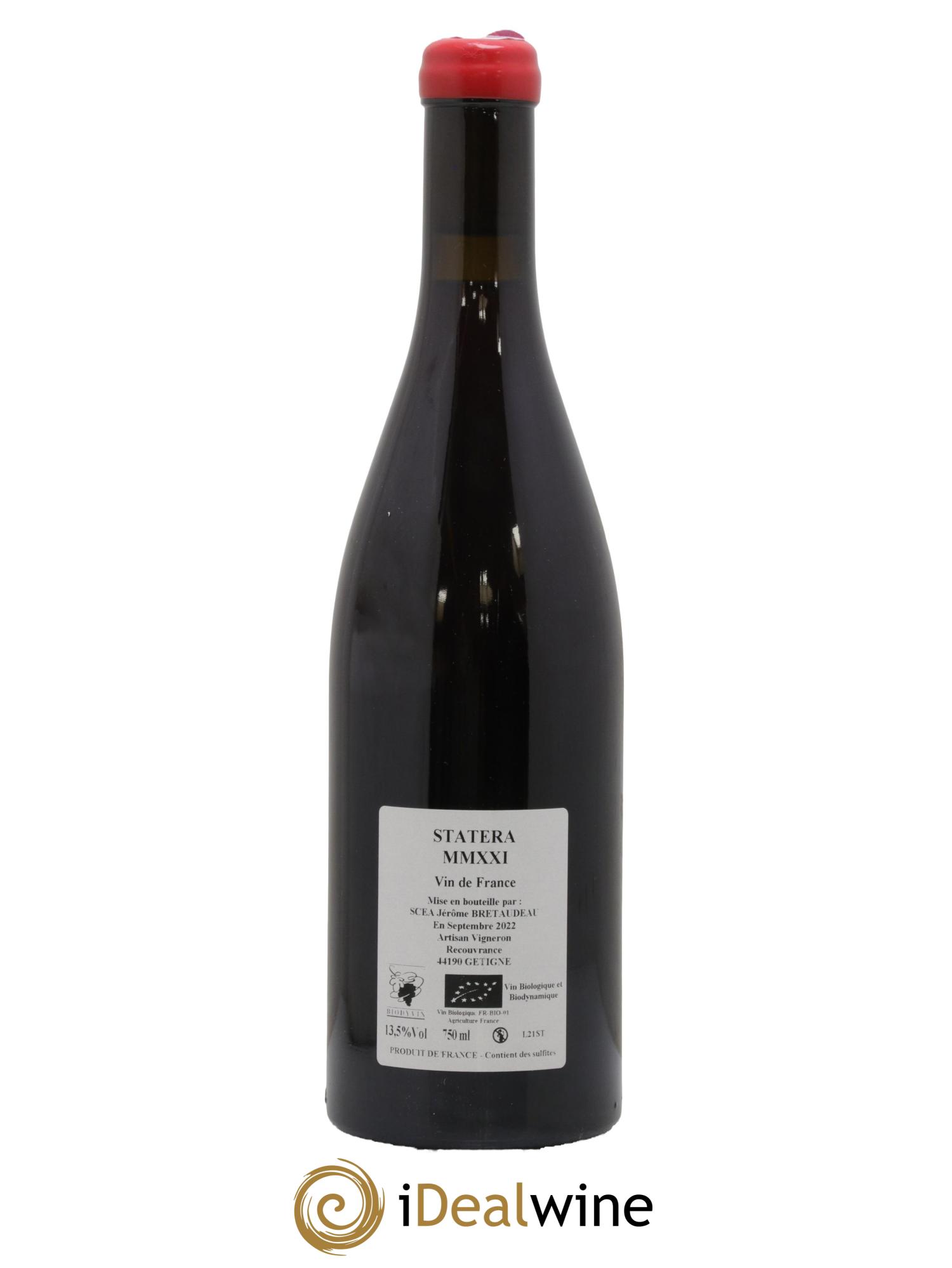 Vin de France Statera Jérôme Bretaudeau - Domaine de Bellevue 2021 - Lot de 1 bouteille - 1
