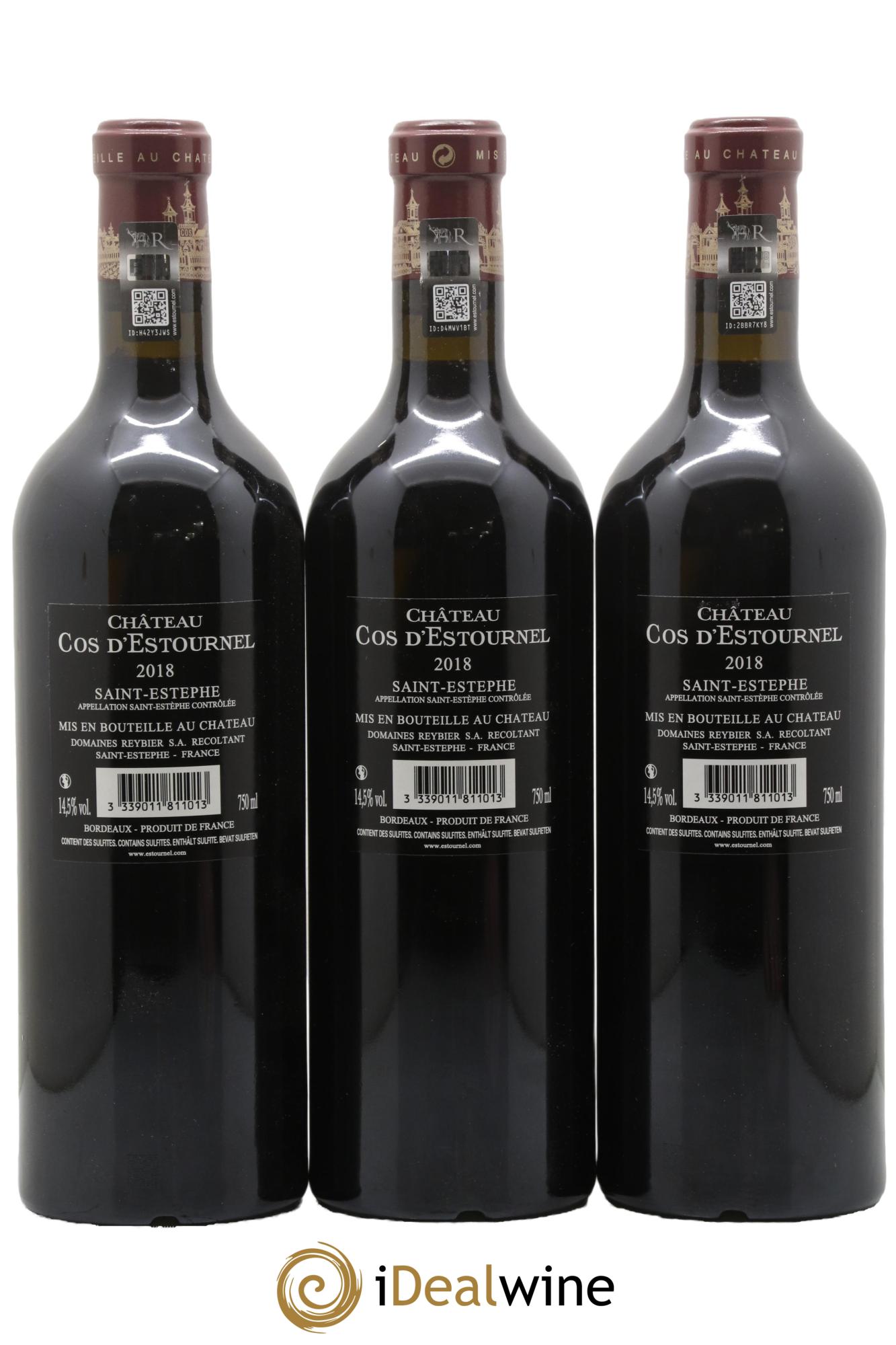 Cos d'Estournel 2ème Grand Cru Classé 2018 - Posten von 3 Flaschen - 1