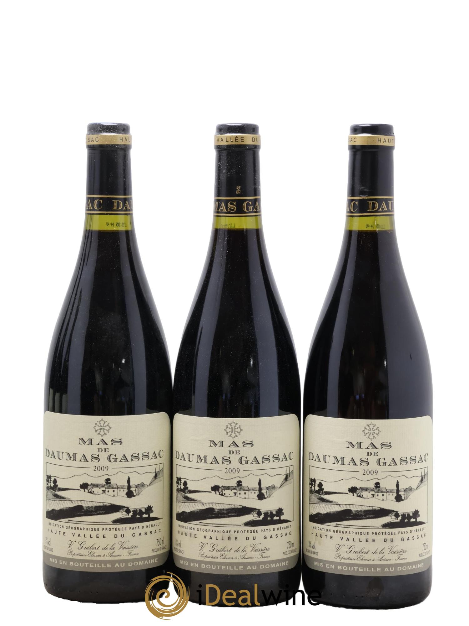 IGP St Guilhem-le-Désert - Cité d'Aniane Mas Daumas Gassac Famille Guibert de La Vaissière  2009 - Lot of 6 bottles - 1