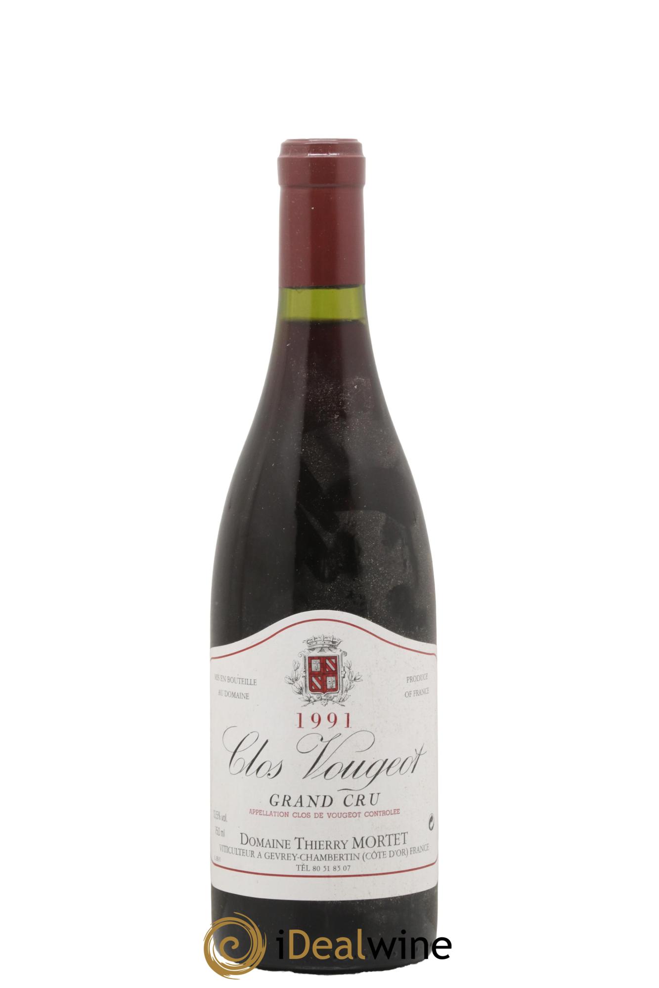 Clos de Vougeot Grand Cru Thierry Mortet 1991 - Lot de 1 bouteille - 0