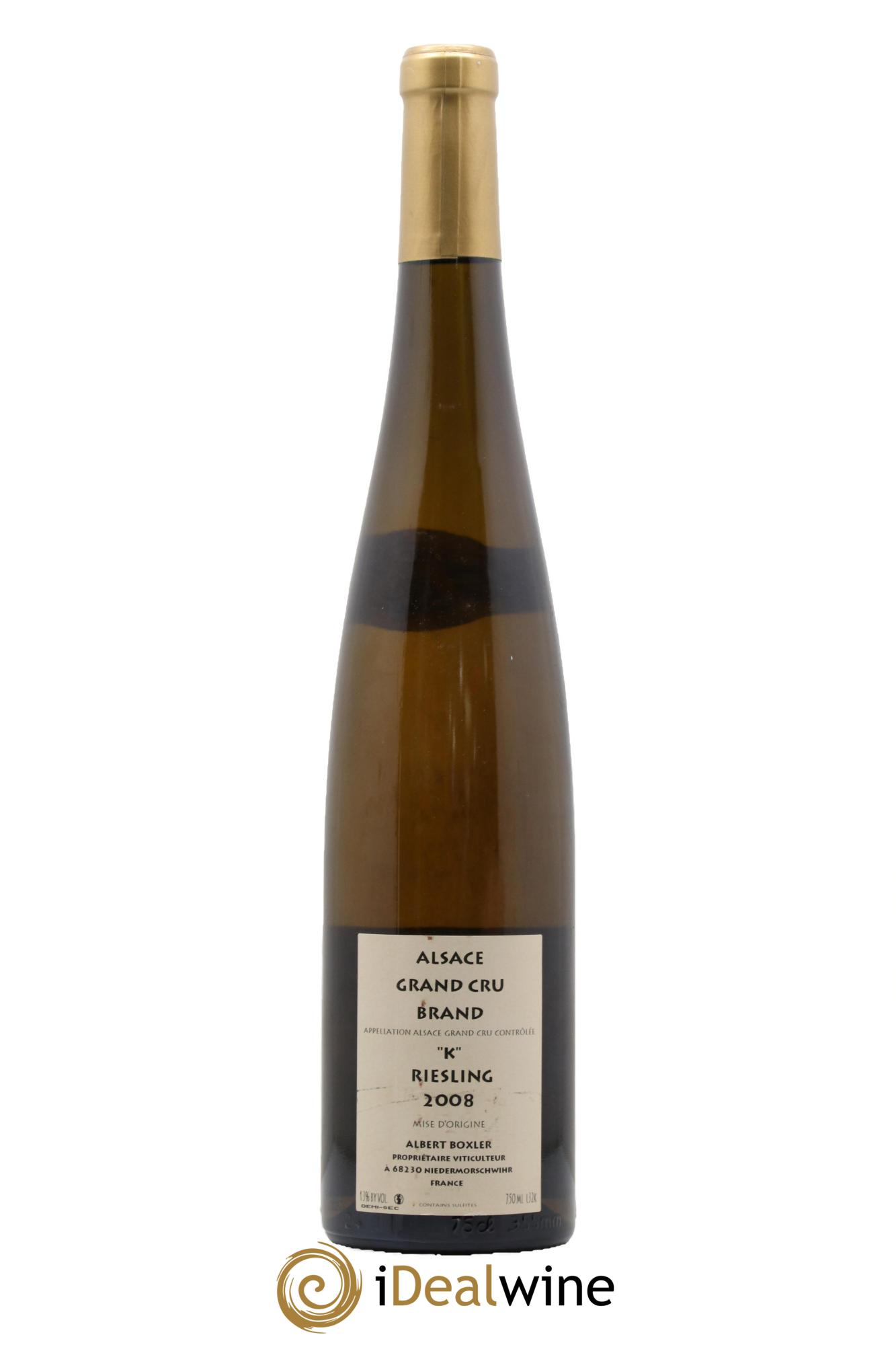 Alsace Riesling Grand Cru Brand K Albert Boxler 2008 - Lot de 1 bouteille - 1