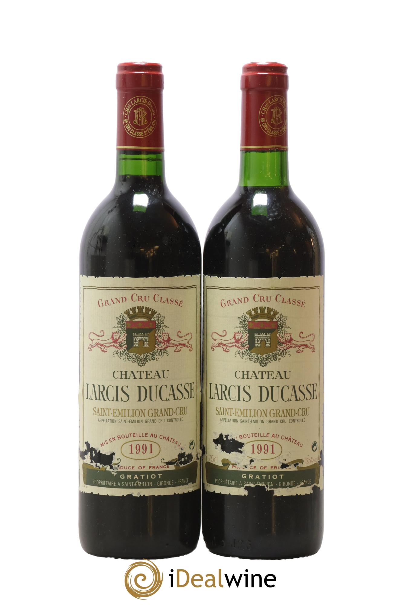 Château Larcis Ducasse 1er Grand Cru Classé B 1991 - Lot de 2 bouteilles - 0