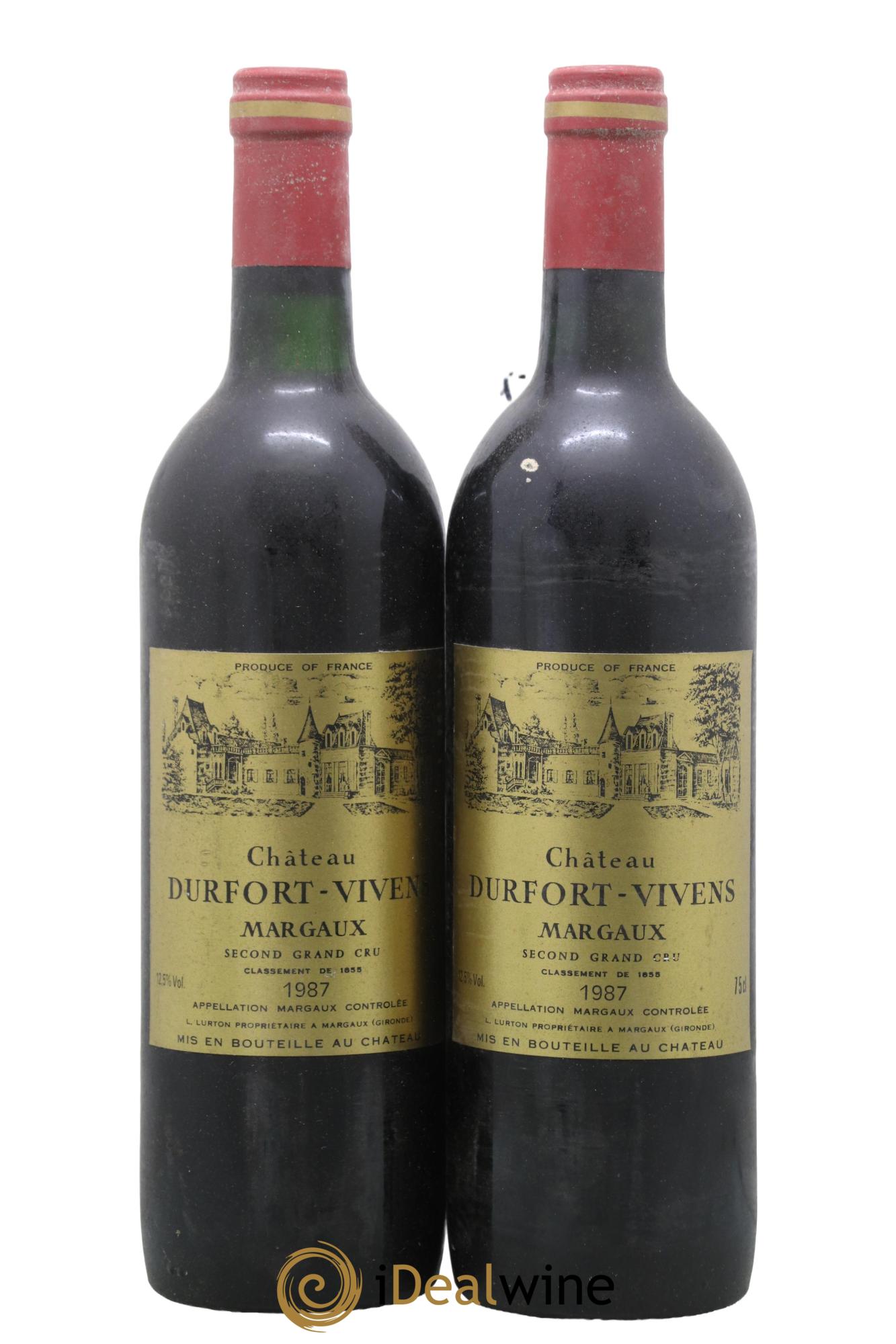 Château Durfort Vivens 2ème Grand Cru Classé 1987 - Lot de 2 bouteilles - 0