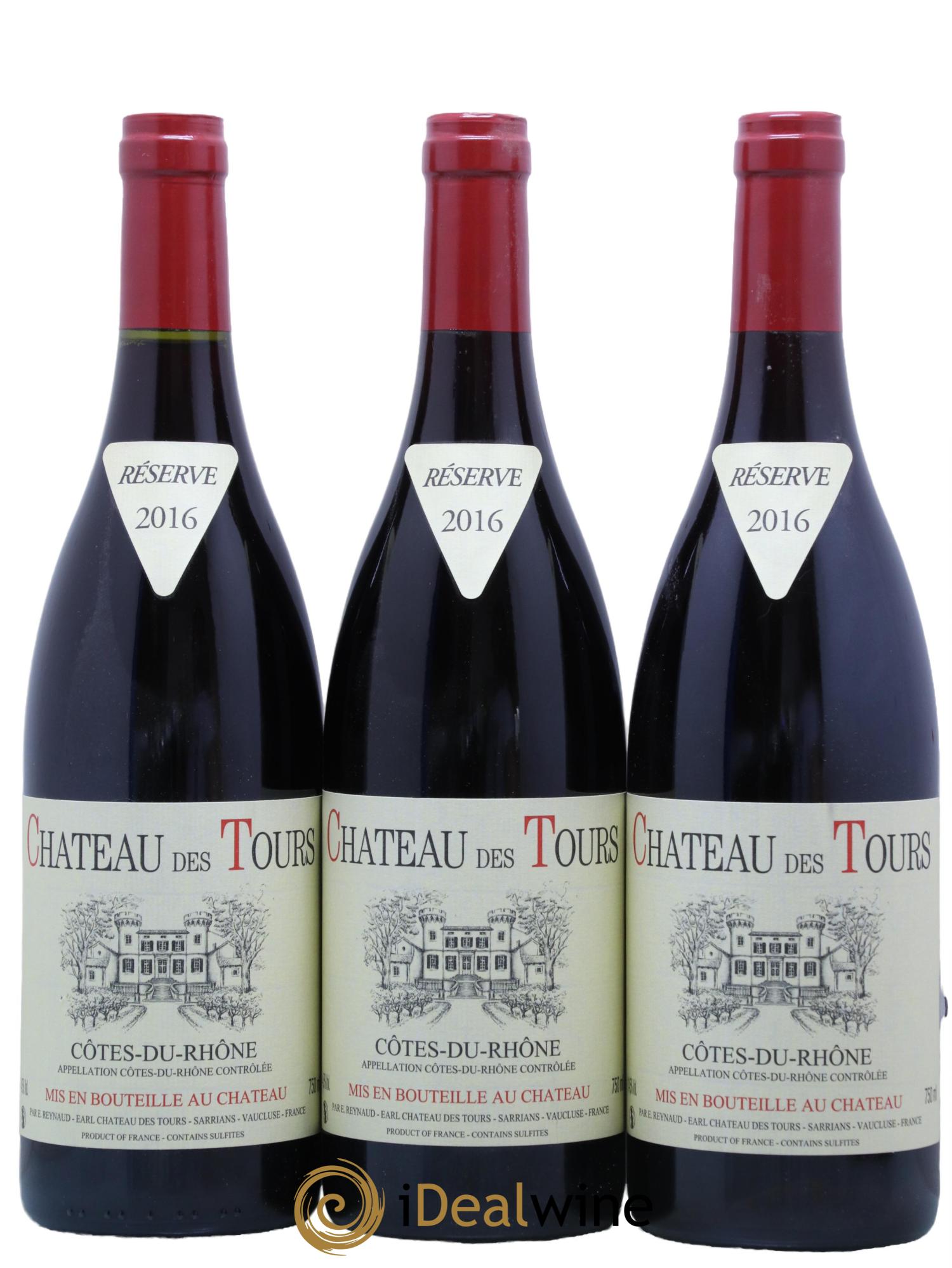 Côtes-du-Rhône Château des Tours Emmanuel Reynaud 2016 - Lot de 3 bouteilles - 0