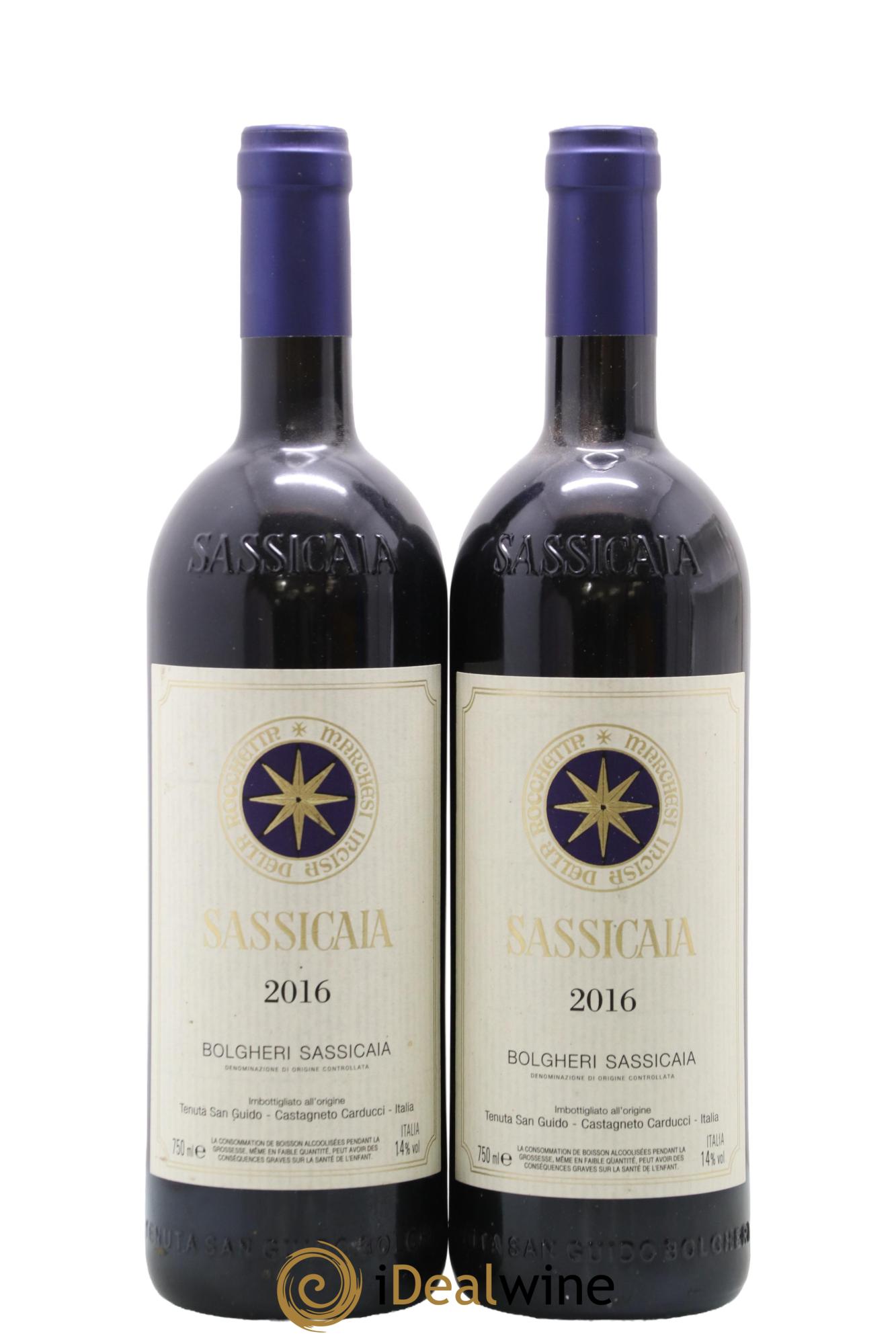 Bolgheri DOC Sassicaia Tenuta San Guido 2016 - Lot de 2 bouteilles - 0