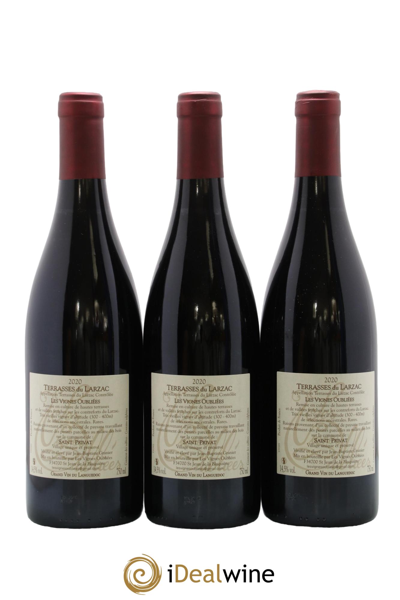 Terrasses du Larzac Les Vignes Oubliées Jean-Baptiste Granier 2020 - Lot de 3 bouteilles - 1