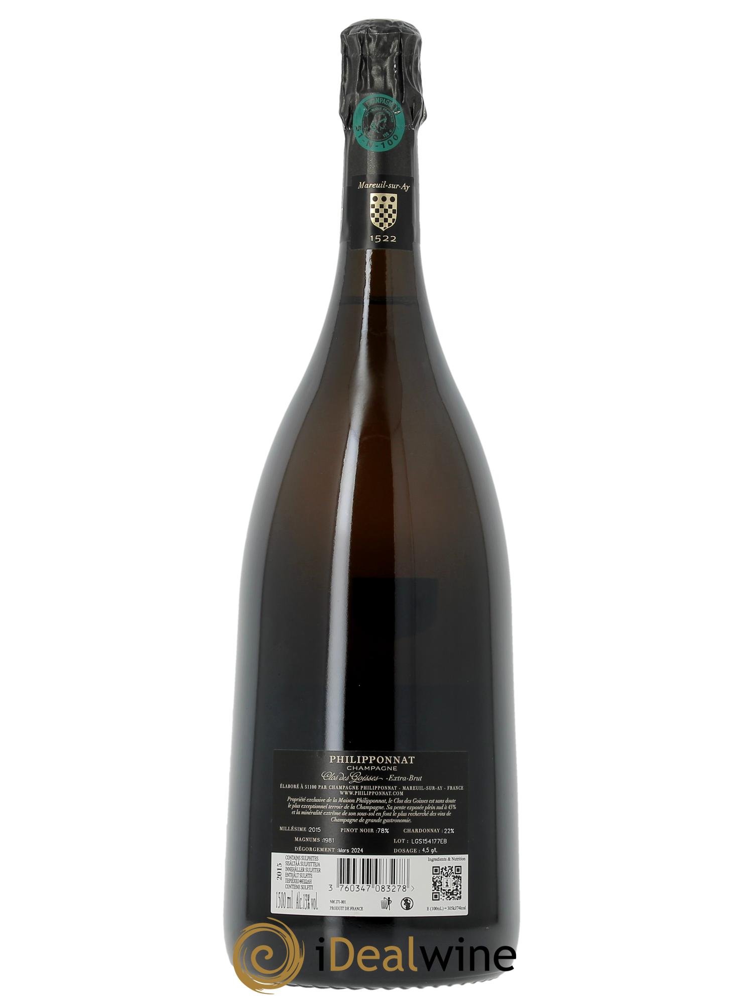 Clos des Goisses Philipponnat 2015 - Lot of 1 magnum - 2