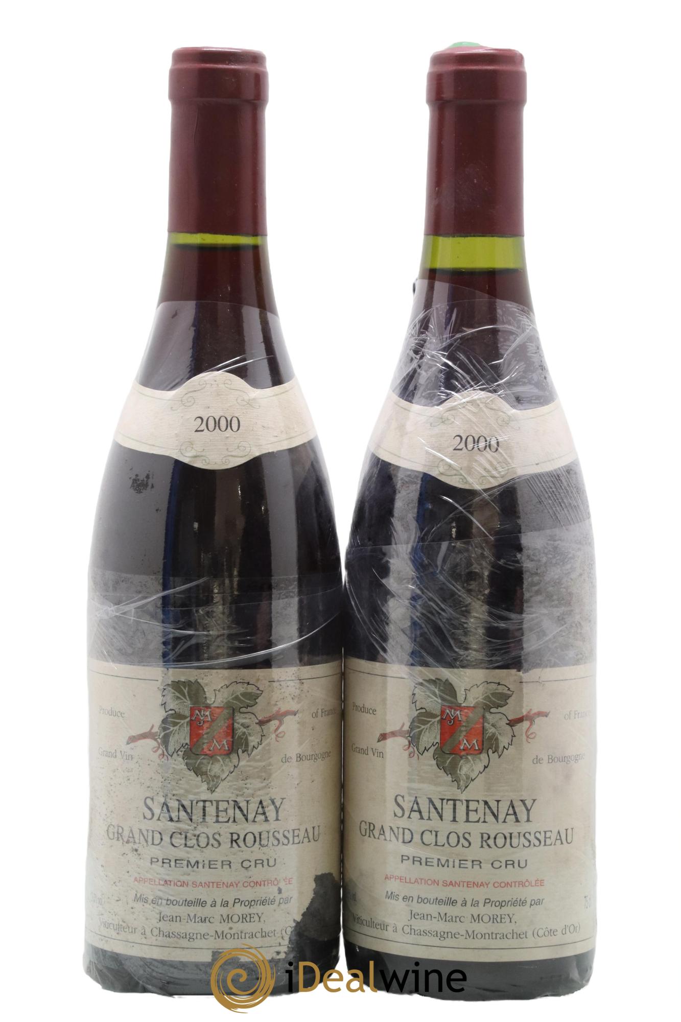Santenay 1er Cru Grand Clos Rousseau Jean Marc Morey 2000 - Lot de 2 bouteilles - 0