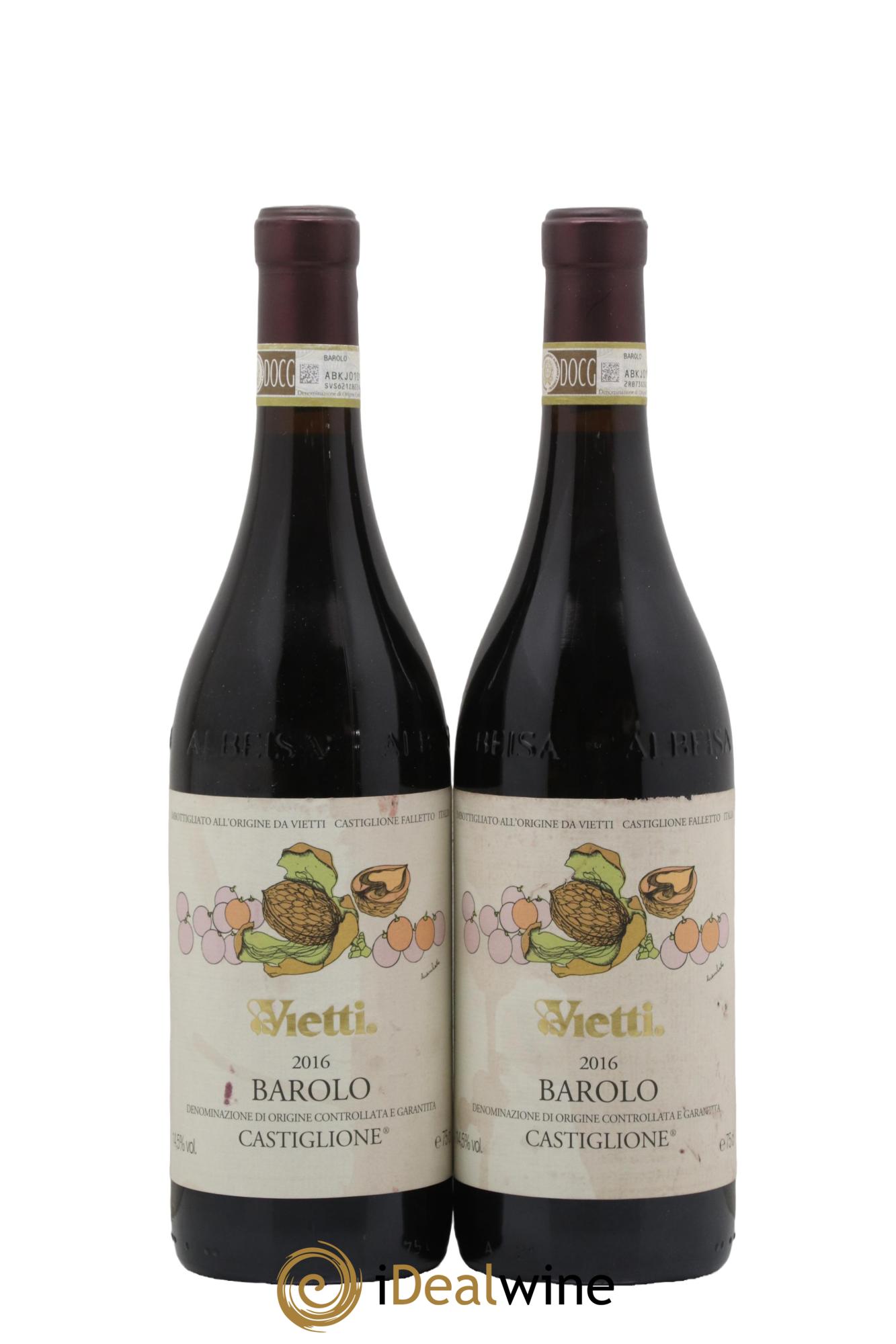 Barolo DOCG Castiglione Vietti 2016 - Lot de 2 bouteilles - 0