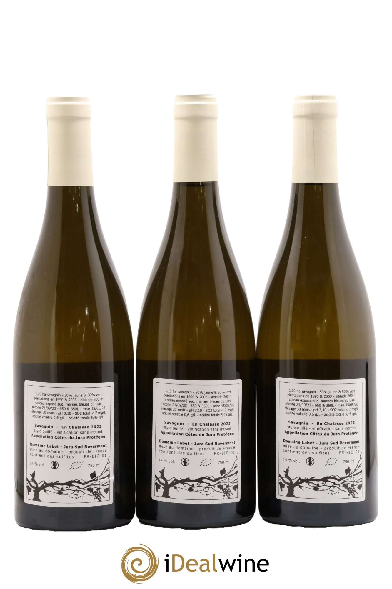 Côtes du Jura Fleur de Savagnin En Chalasse Romain - Julien - Charline Labet 2023 - Lot de 3 bouteilles - 1