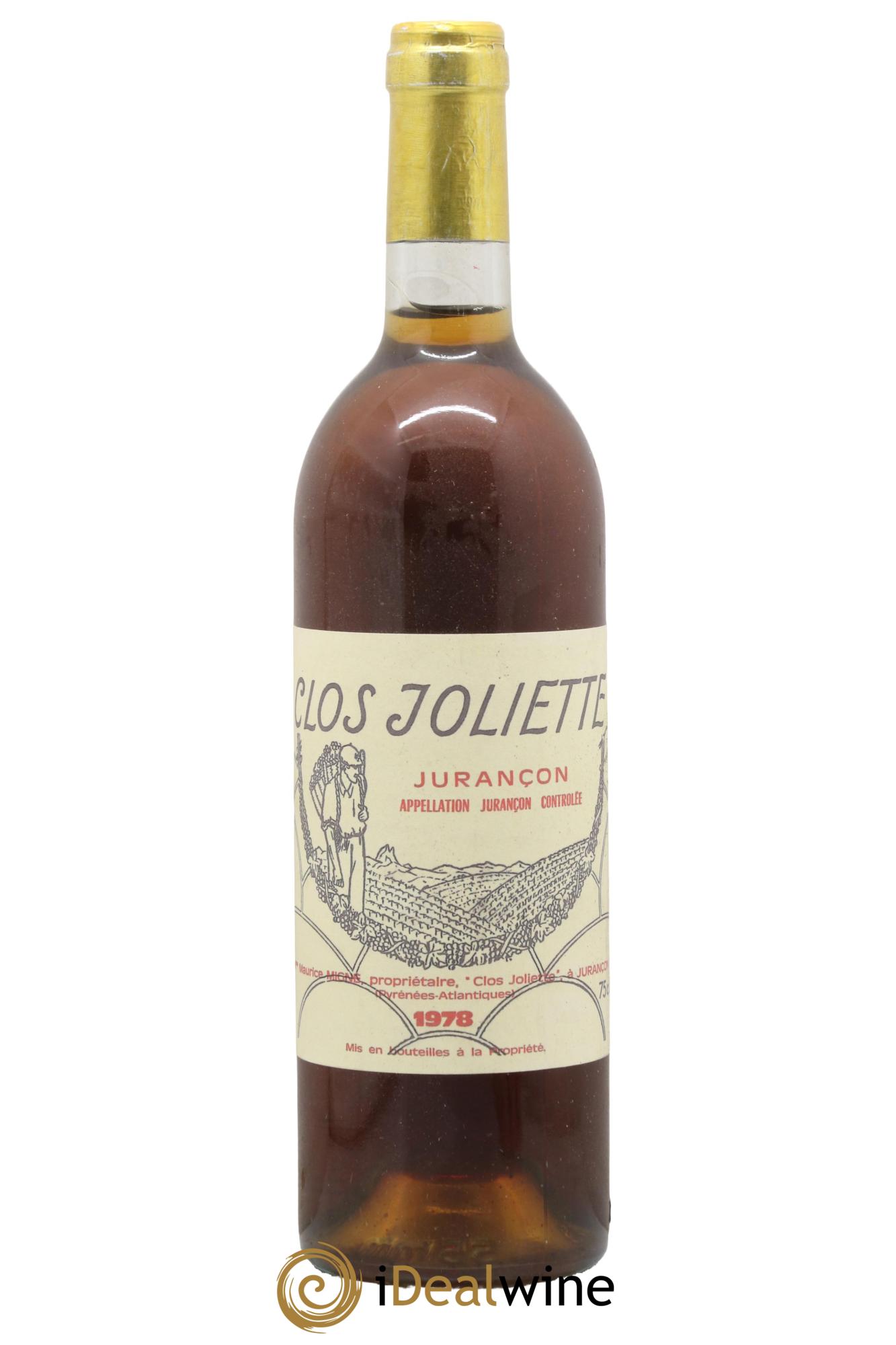 Jurançon Clos Joliette 1978 - Posten von 1 Flasche - 0