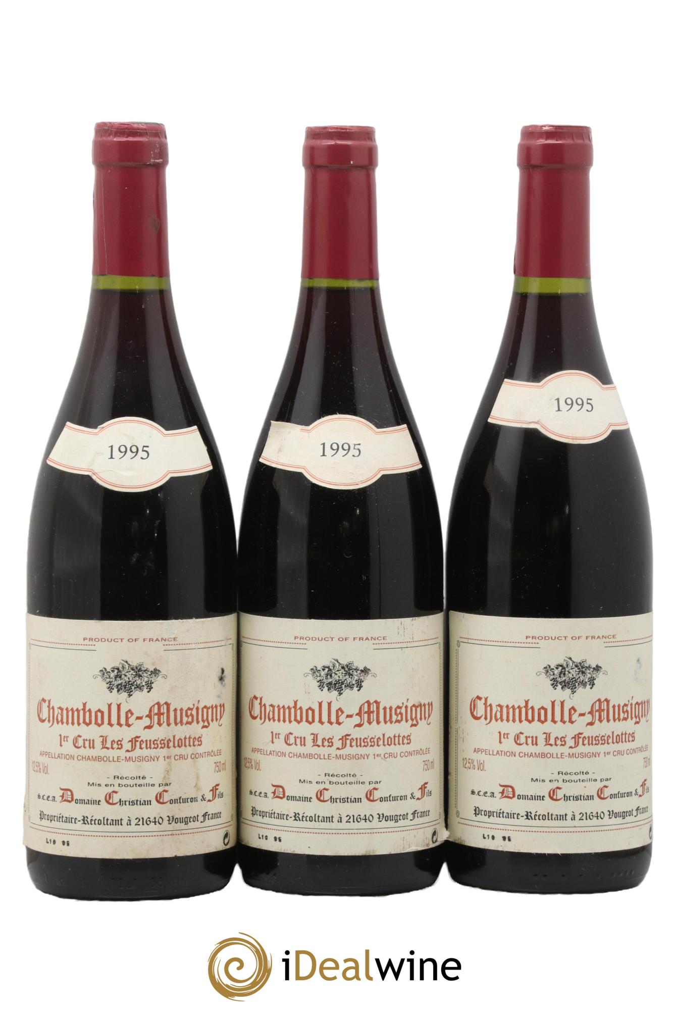 Chambolle-Musigny 1er Cru Les Feusselottes Christian Confuron 1995 - Lot of 3 bottles - 0