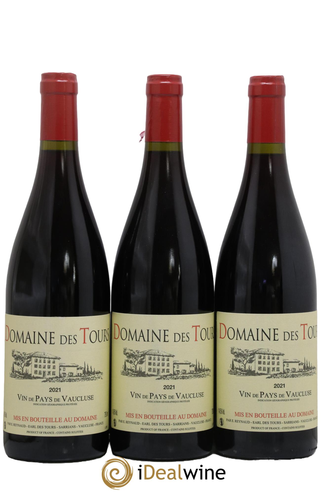 Vaucluse (Vin de Pays de Vaucluse) Domaine des Tours Emmanuel Reynaud 2021 - Lot de 3 bouteilles - 0