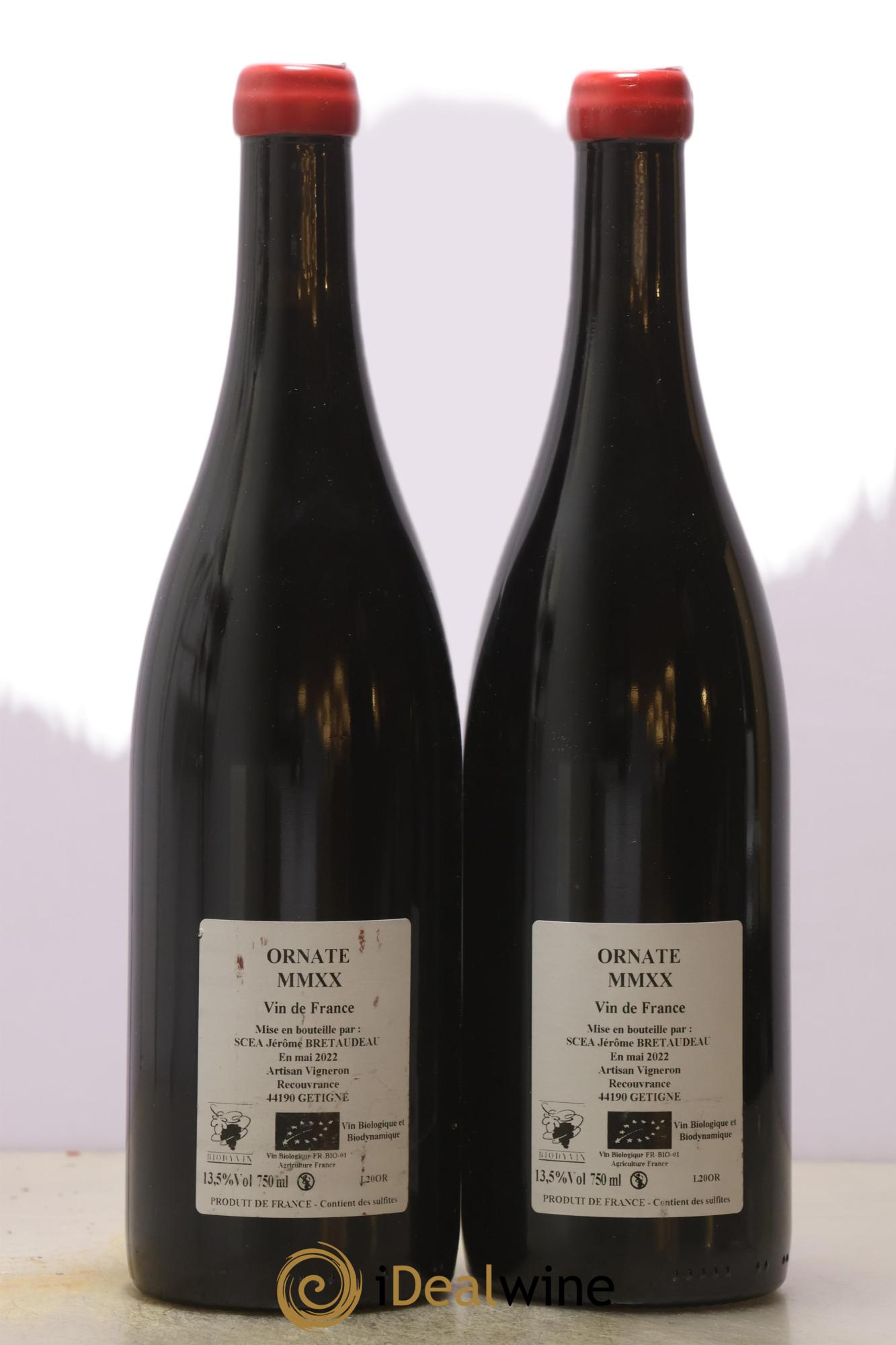 Vin de France Merlot Ornaté Jérôme Bretaudeau - Domaine de Bellevue 2020 - Lot de 2 bouteilles - 1