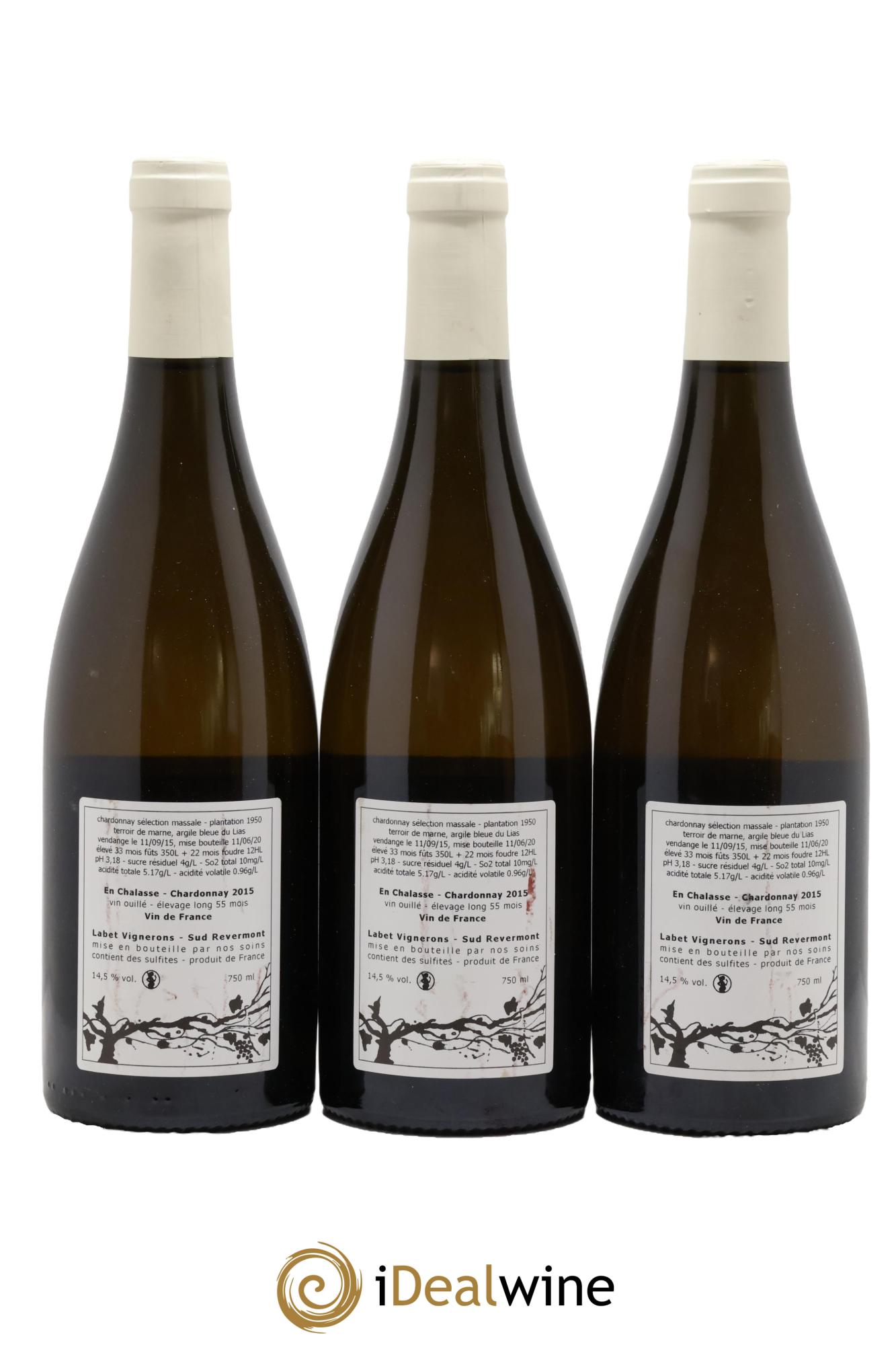 Vin de France Elevage Long Chardonnay En Chalasse Romain - Julien - Charline Labet 2015 - Lot de 3 bouteilles - 1