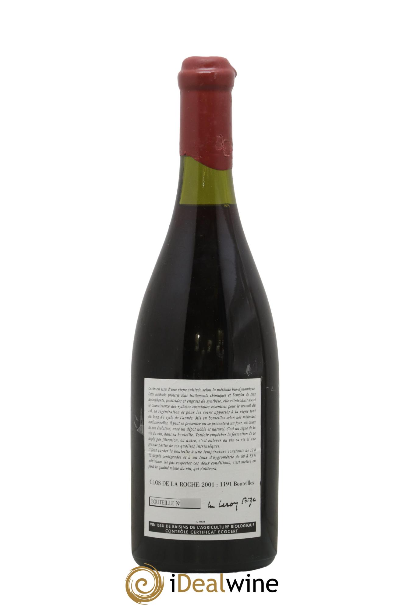 Clos de la Roche Grand Cru Leroy (Domaine) 2001 - Lot de 1 bouteille - 1