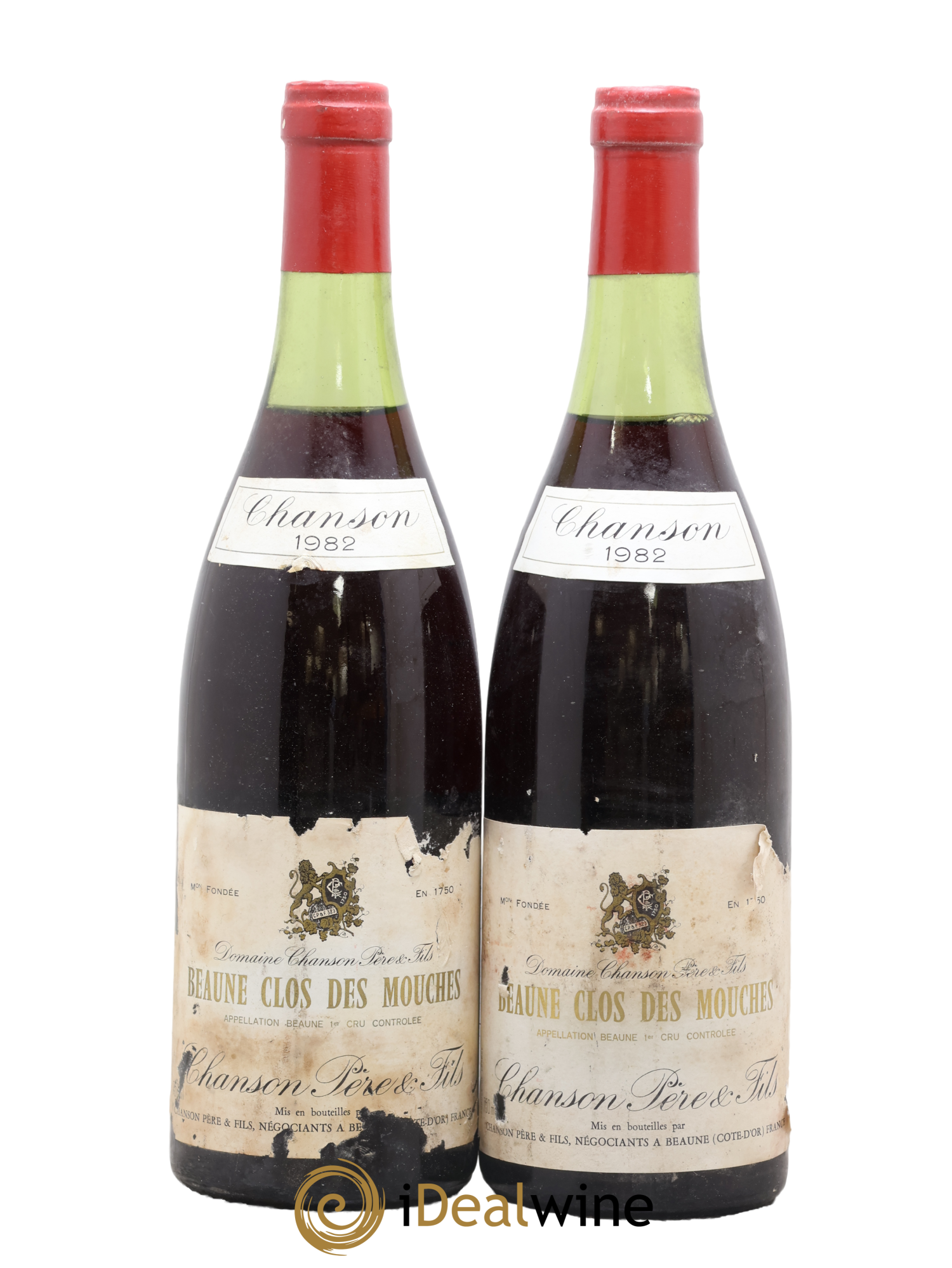 Beaune 1er Cru Clos des Mouches Chanson (Domaine) 1982 - Lot de 2 bouteilles - 0