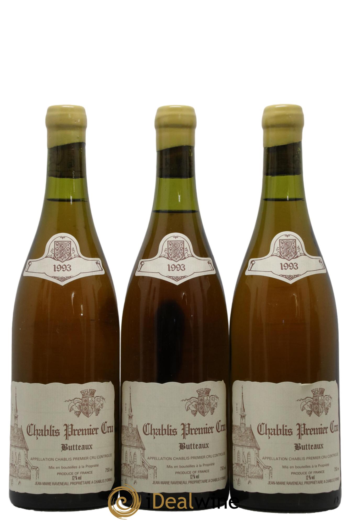 Chablis 1er Cru Butteaux Raveneau (Domaine) 1993 - Lot de 3 bouteilles - 0