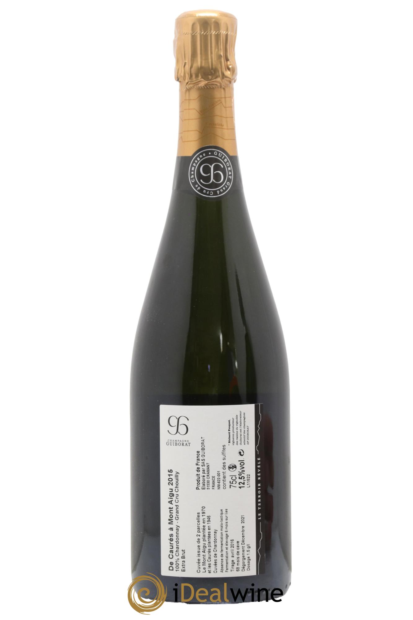 Blanc de Blancs Extra-Brut De Caurés à Mont-Aigü Guiborat 2015 - Lotto di 1 bottiglia - 1