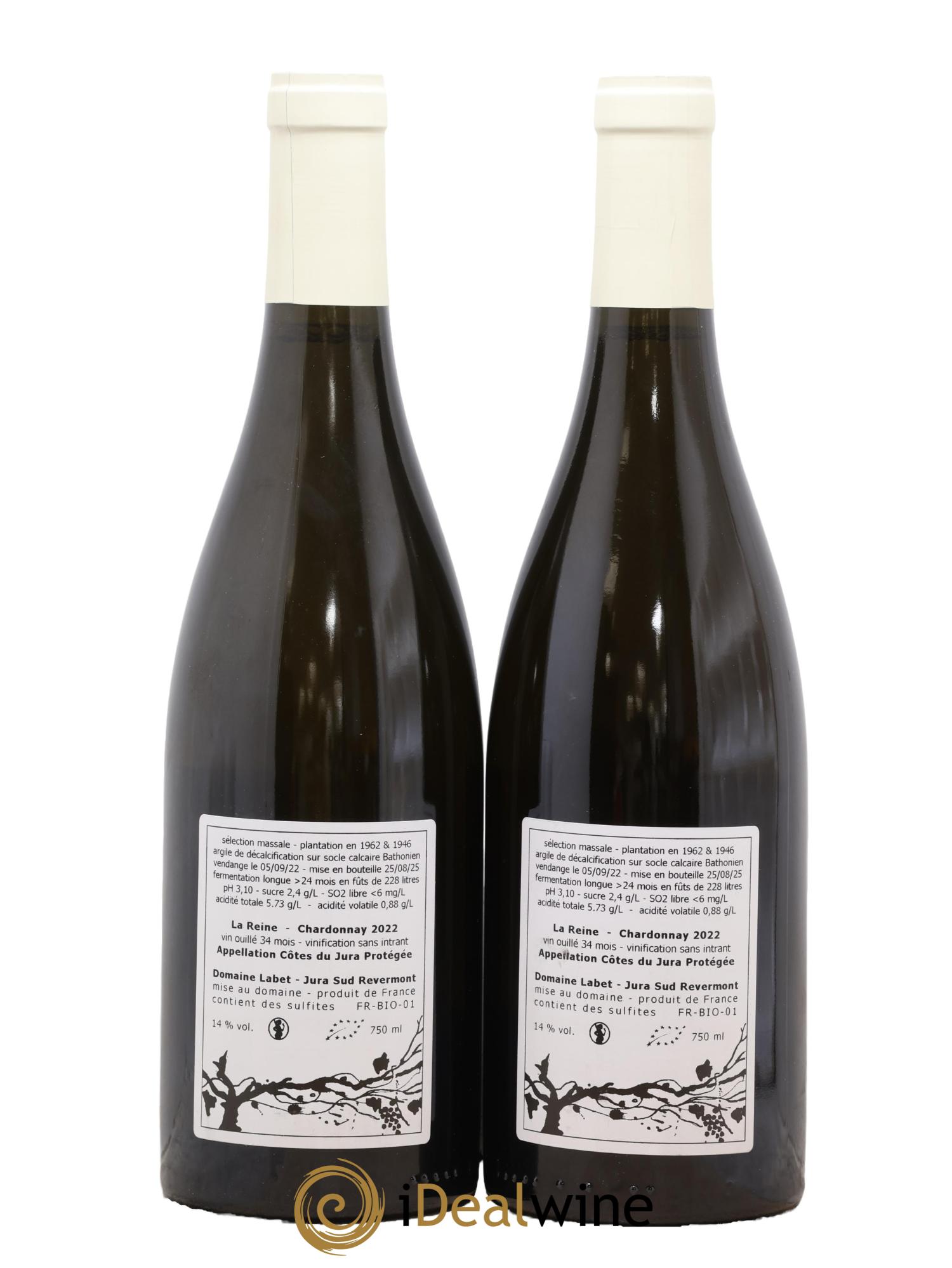 Côtes du Jura Chardonnay La Reine Romain - Julien  - Charline Labet 2022 - Lot of 2 bottles - 1