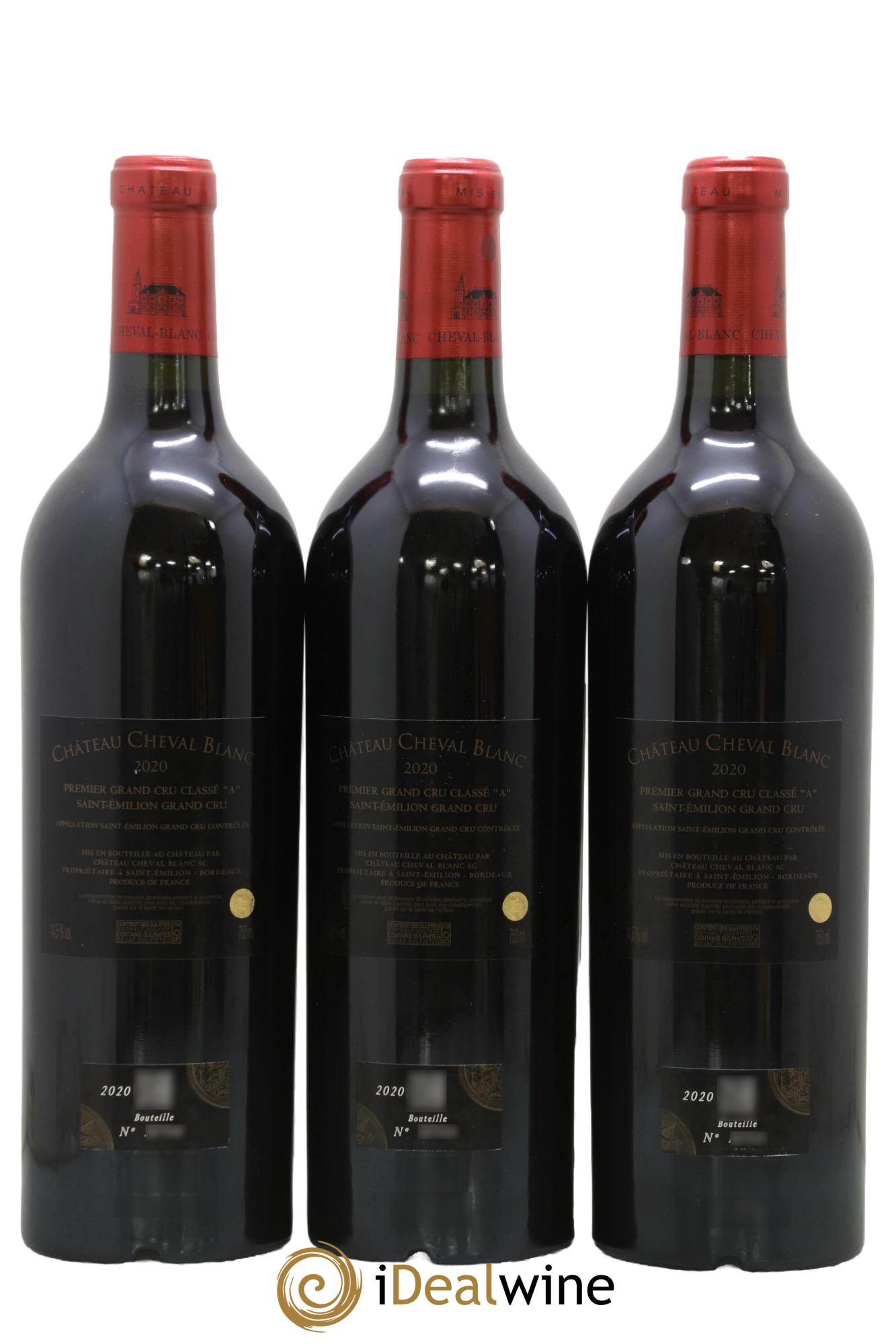 Château Cheval Blanc 1er Grand Cru Classé A 2020 - Lot de 3 bouteilles - 1