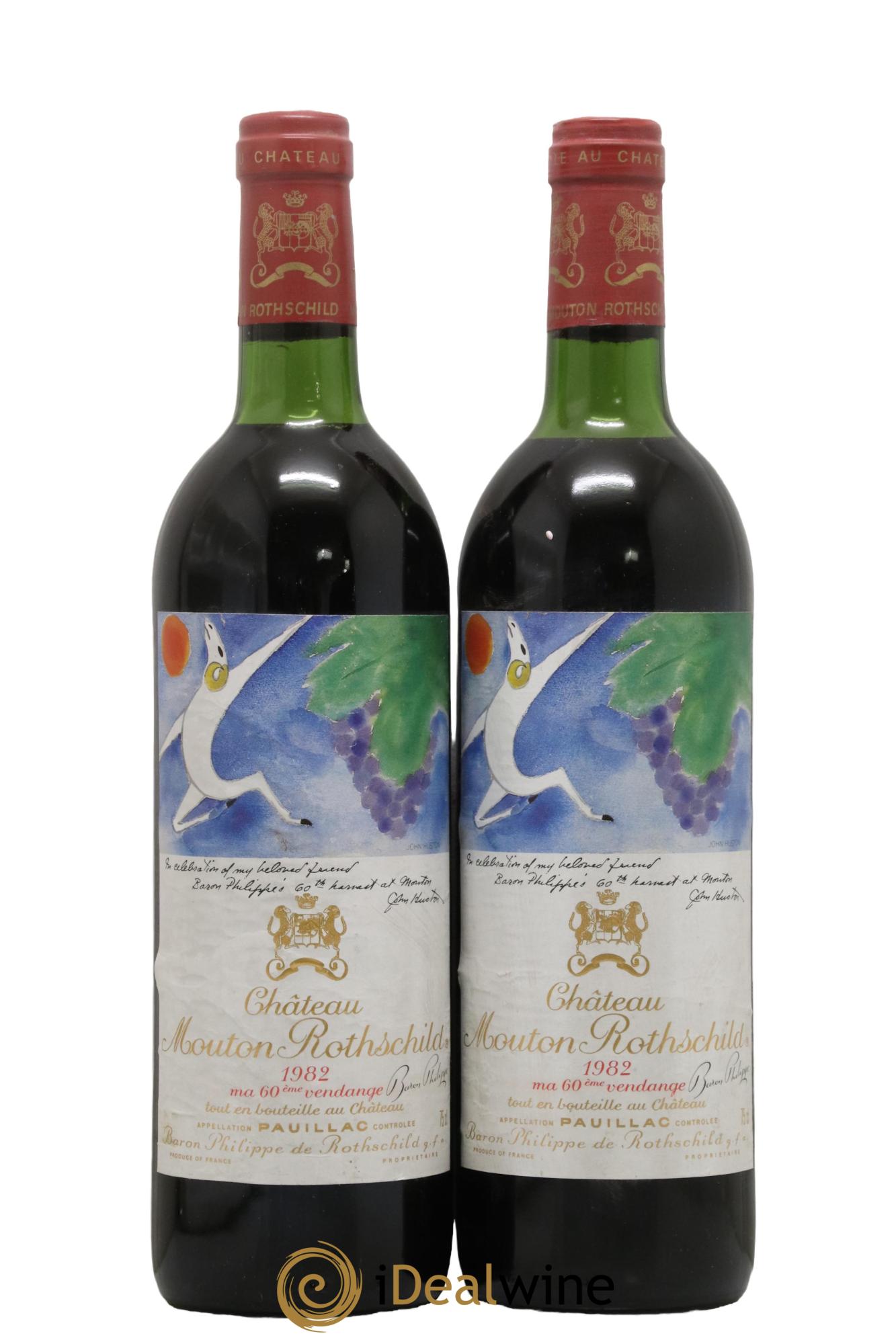 Château Mouton Rothschild 1er Grand Cru Classé 1982 - Lot de 2 bouteilles - 0