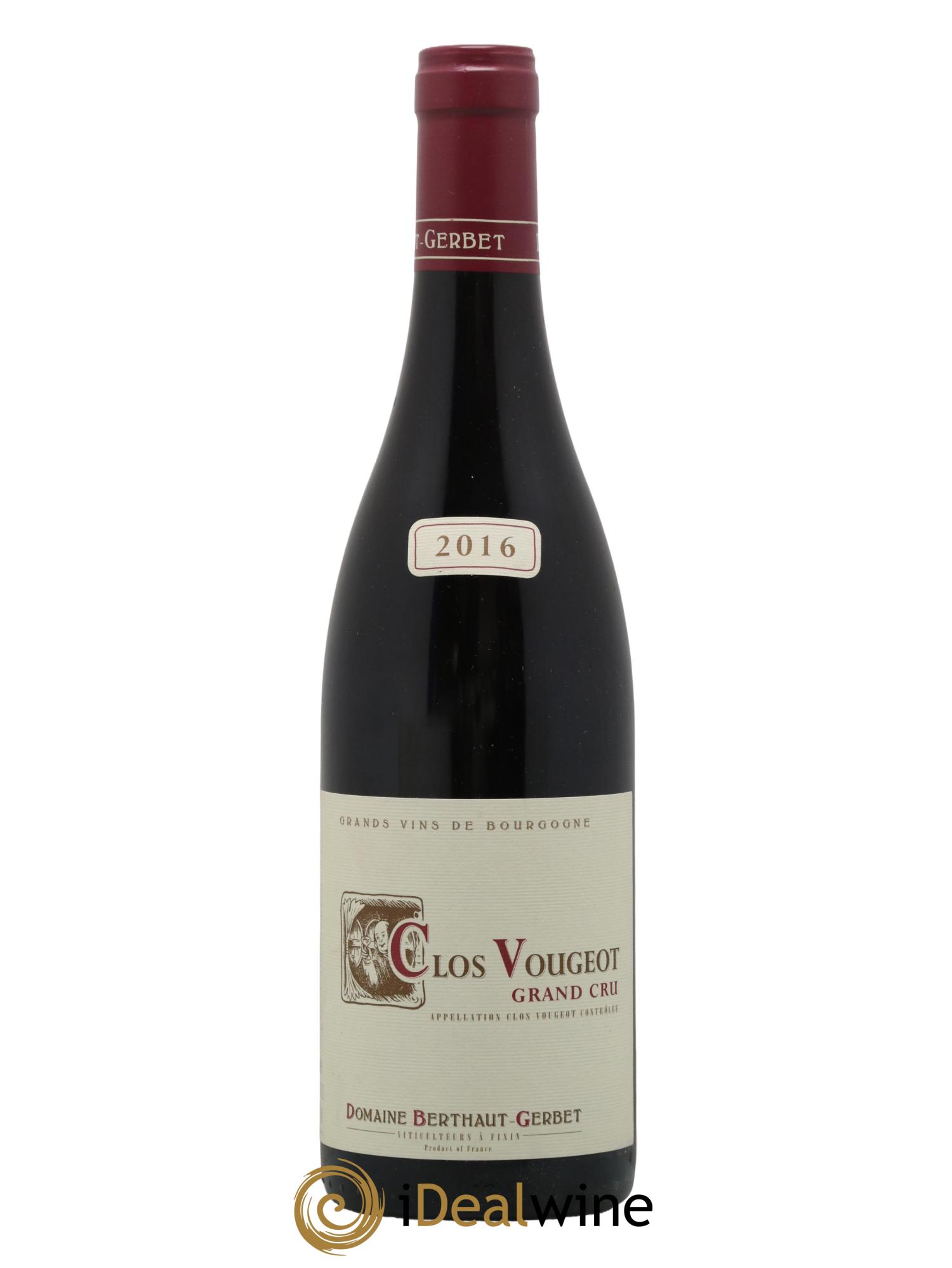 Clos de Vougeot Berthaut Gerbet (Domaine) 2016 - Lot de 1 bouteille - 0