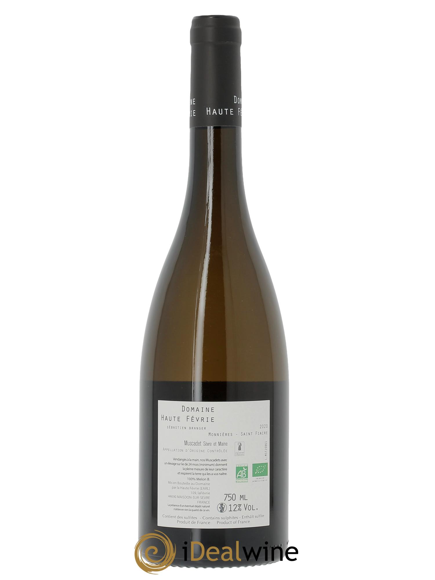 Muscadet-Sèvre-et-Maine Monnière-Saint-Fiacre Haute Févrie  2020 - Lot de 1 bouteille - 1