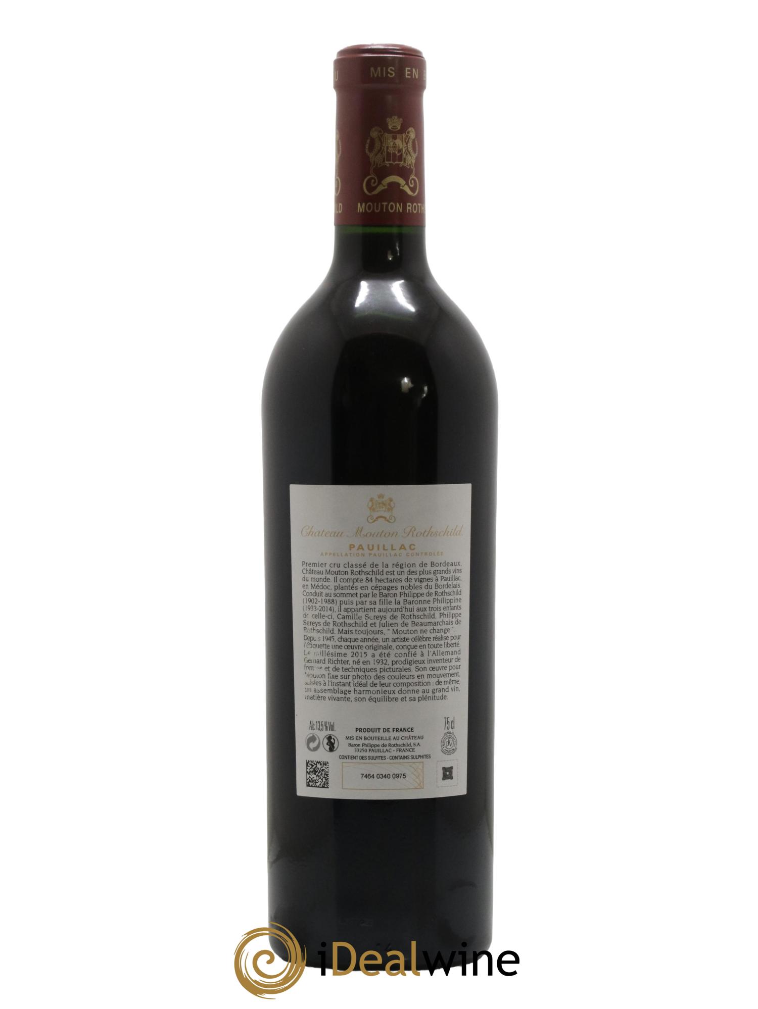 Château Mouton Rothschild 1er Grand Cru Classé 2015 - Lot de 1 bouteille - 1